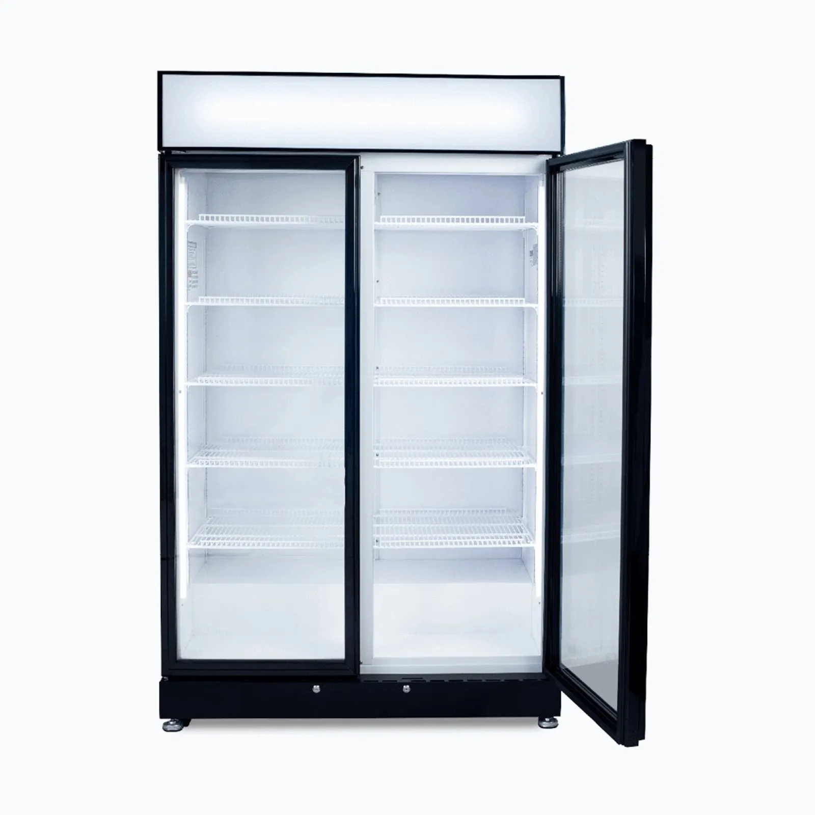 Bromic GM0900LBECO-NR - Upright Display Fridge – 885L – 2 Doors – Flat Glass – Black