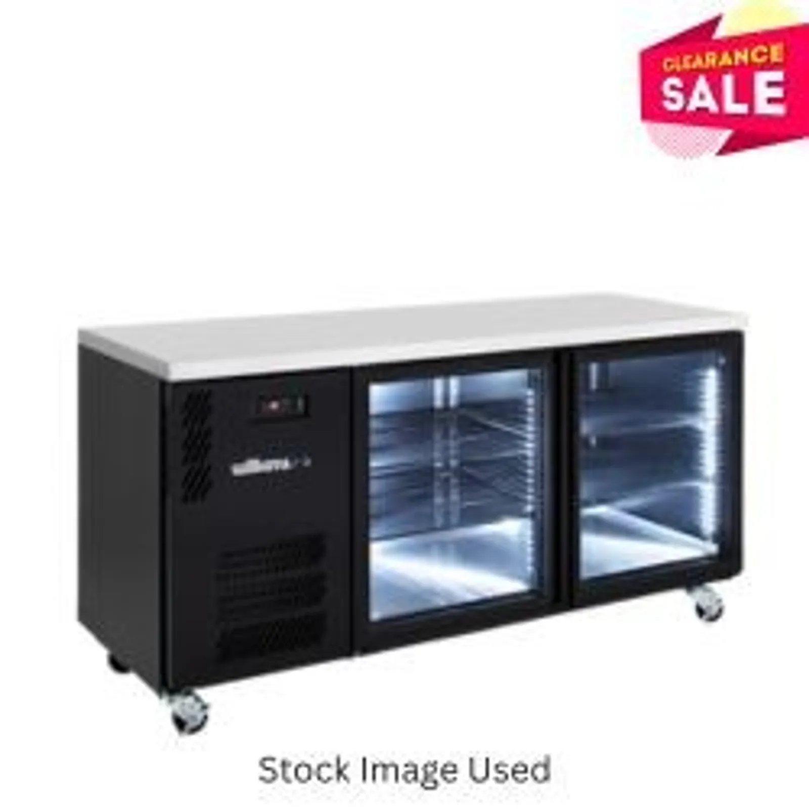 Williams HB2UGBHC Boronia - 2 Glass Door Back Bar Fridge, Black - Clearance