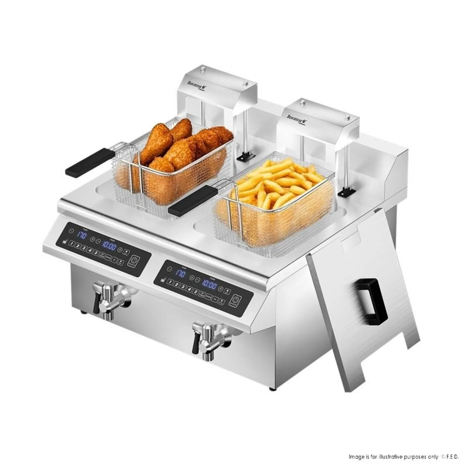 Benchstar IF7000D-AL - Double Tanks Auto Lifting Induction Fryer