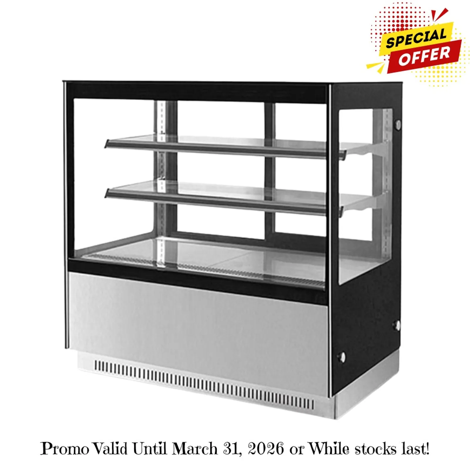 Bonvue GAN-1800RF2 - Modern 2 Shelves Cake or Food Display