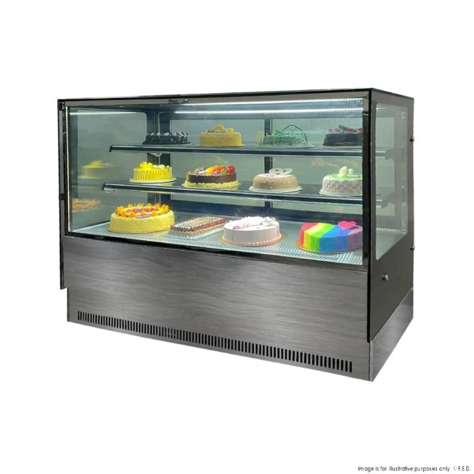 Bonvue GAN-1800RF2 - Modern 2 Shelves Cake or Food Display