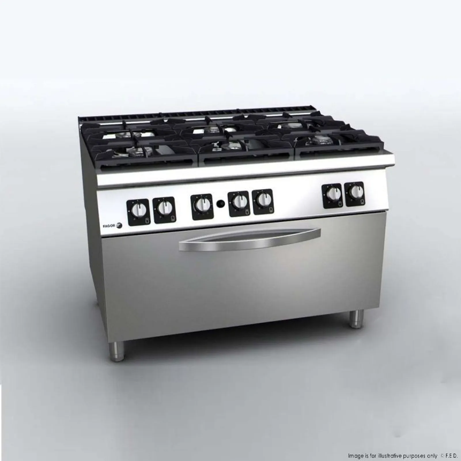 Fagor Professional C-G961OPH - Kore 900 Series Gas 6 Burner with Gas Oven - Clearance (3)