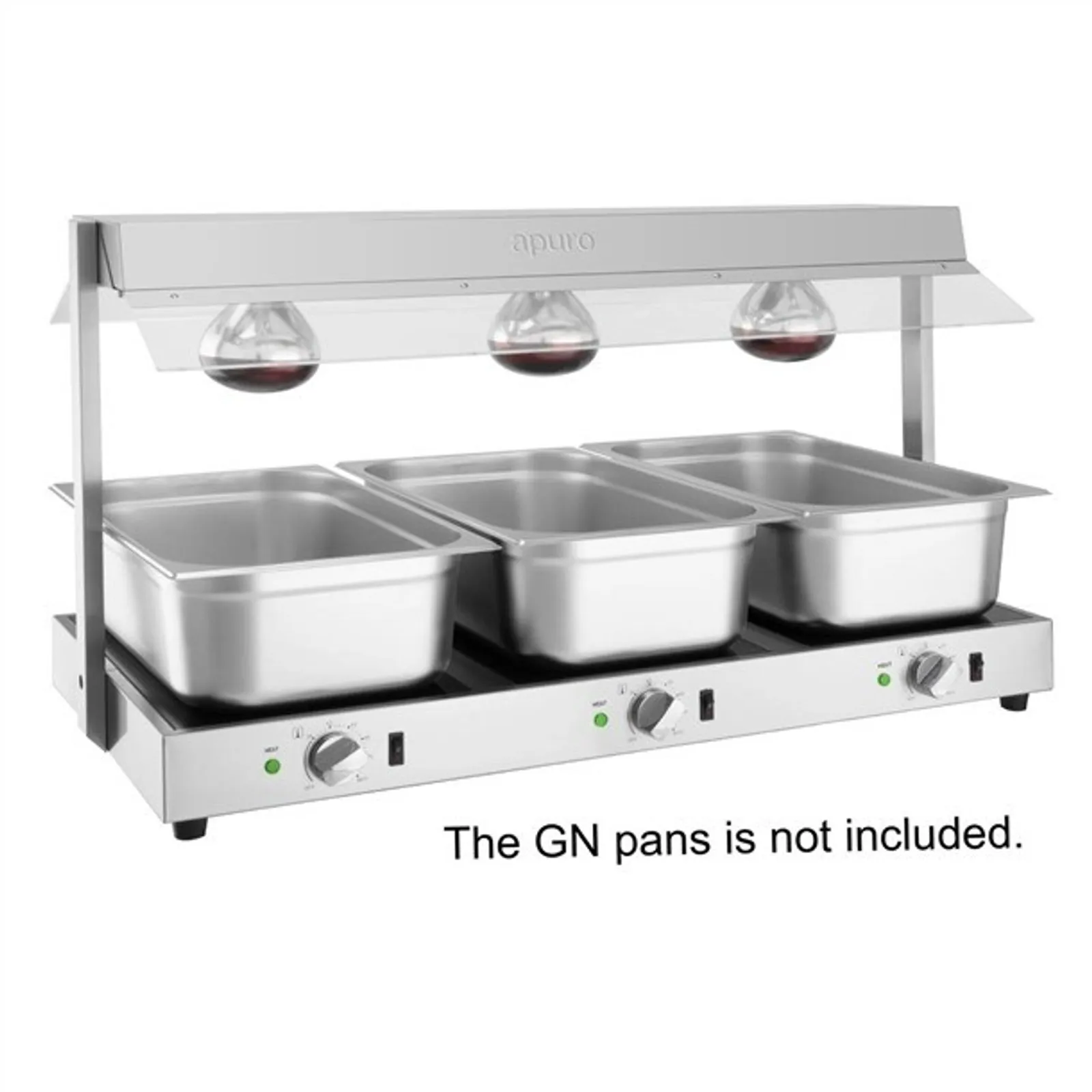 Apuro HT761-A - Food Warmer with Gantry 3x GN 1/1
