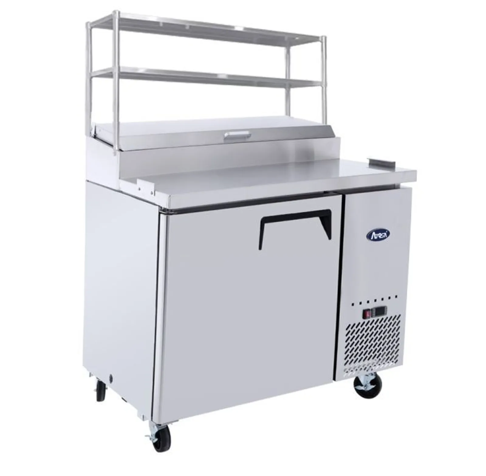 Atosa MPF8201OS - 1 Door Pizza Prep Table Fridge with Over Shelf