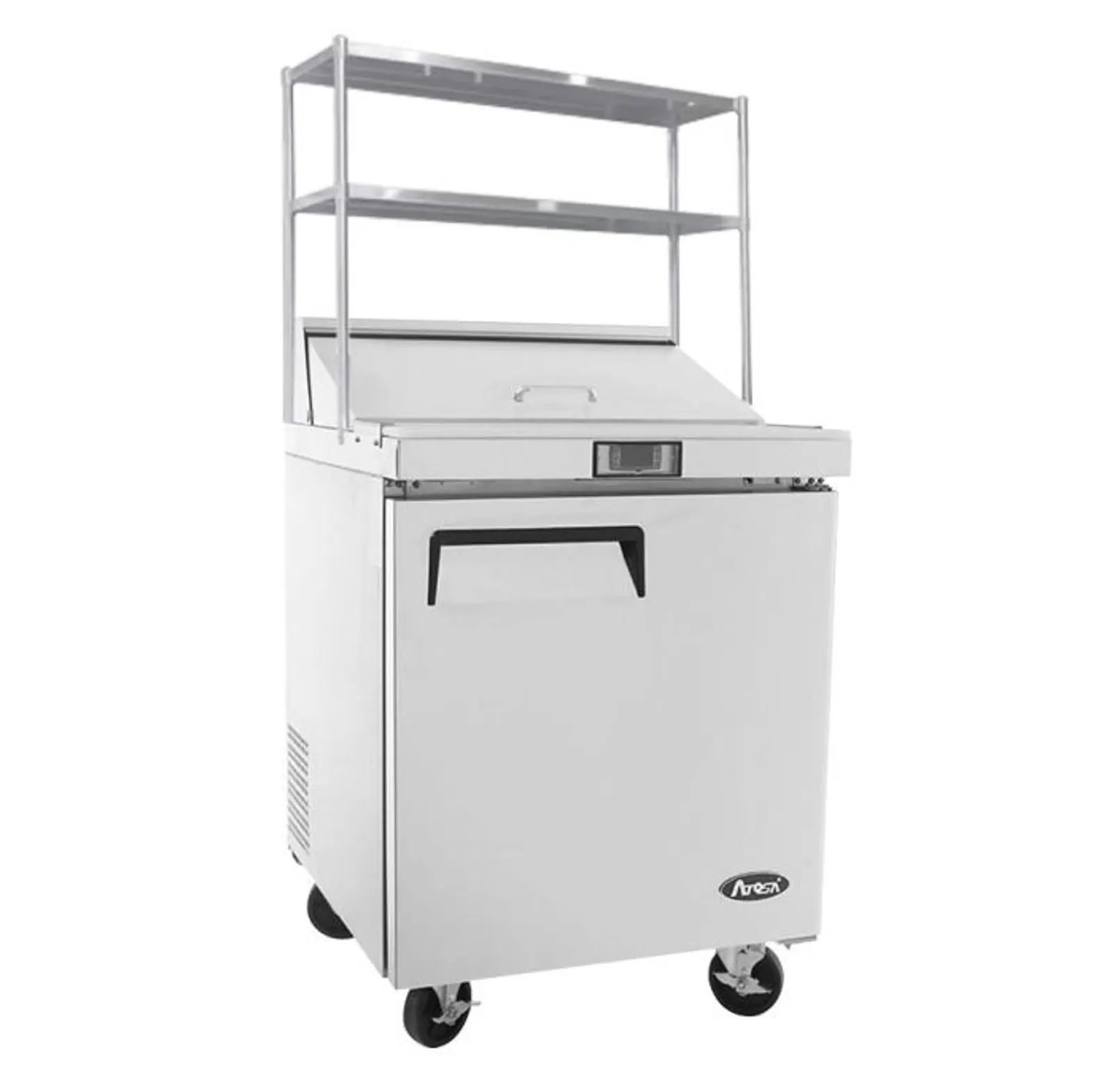 Atosa MSF8301OS - 1 Door Sandwich Prep Table Fridge with Over Shelf