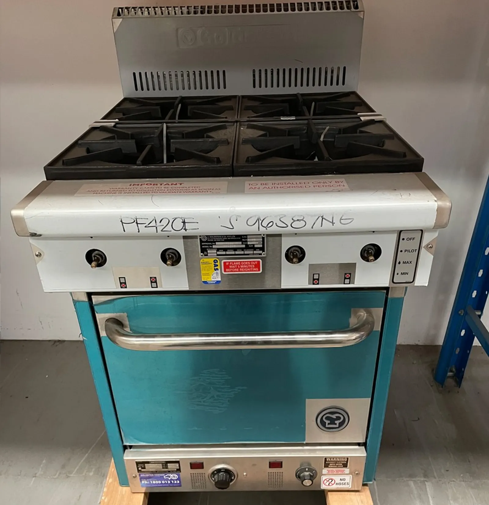 Goldstein PF420E Oven Range 4 Open Burners Electric Static Oven - Clearance (2)