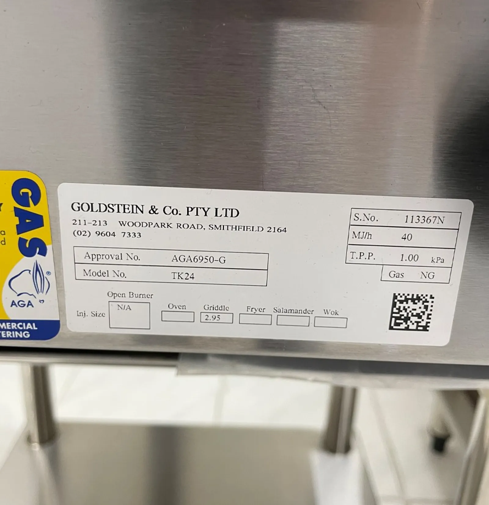 Goldstein TK24 Teppanyaki Plate Gas - Clearance