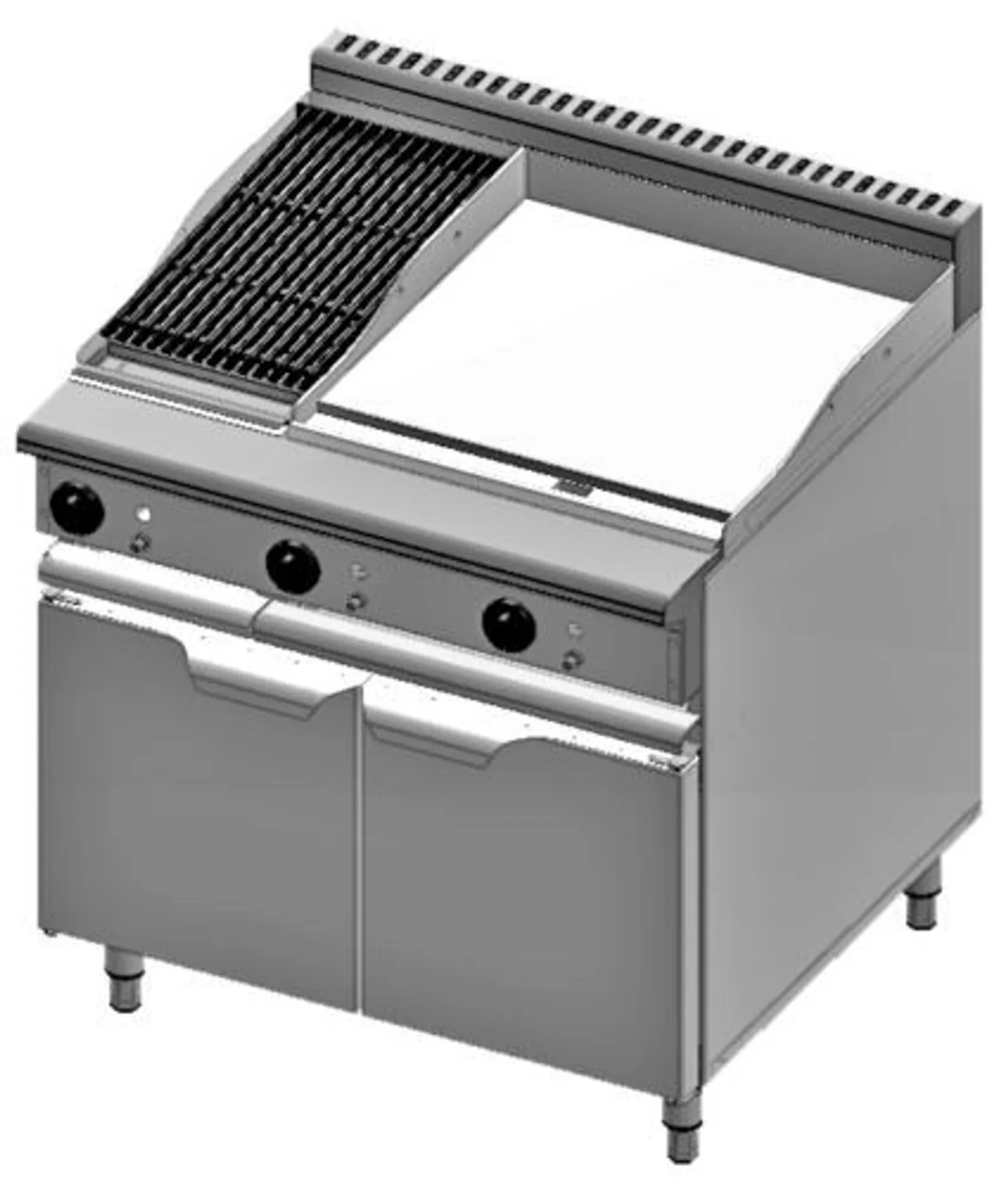 VERRO VBT-GRP6-CBR3 Combination 600mm Grill Plate & 300mm Char Broiler