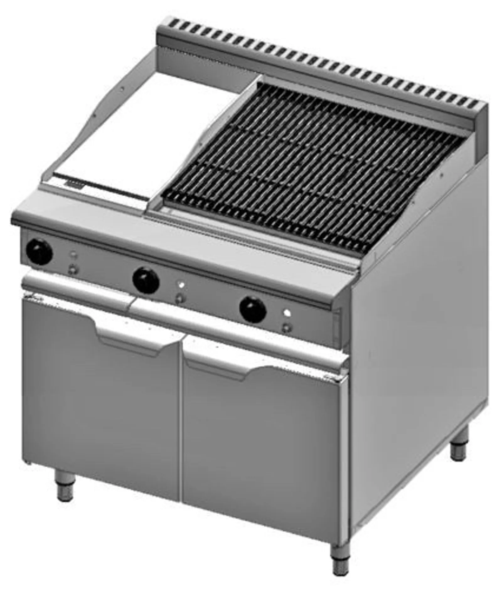 VERRO VBT-GRP3-CBR6 Combination 300mm Grill Plate & 600mm Char Broiler