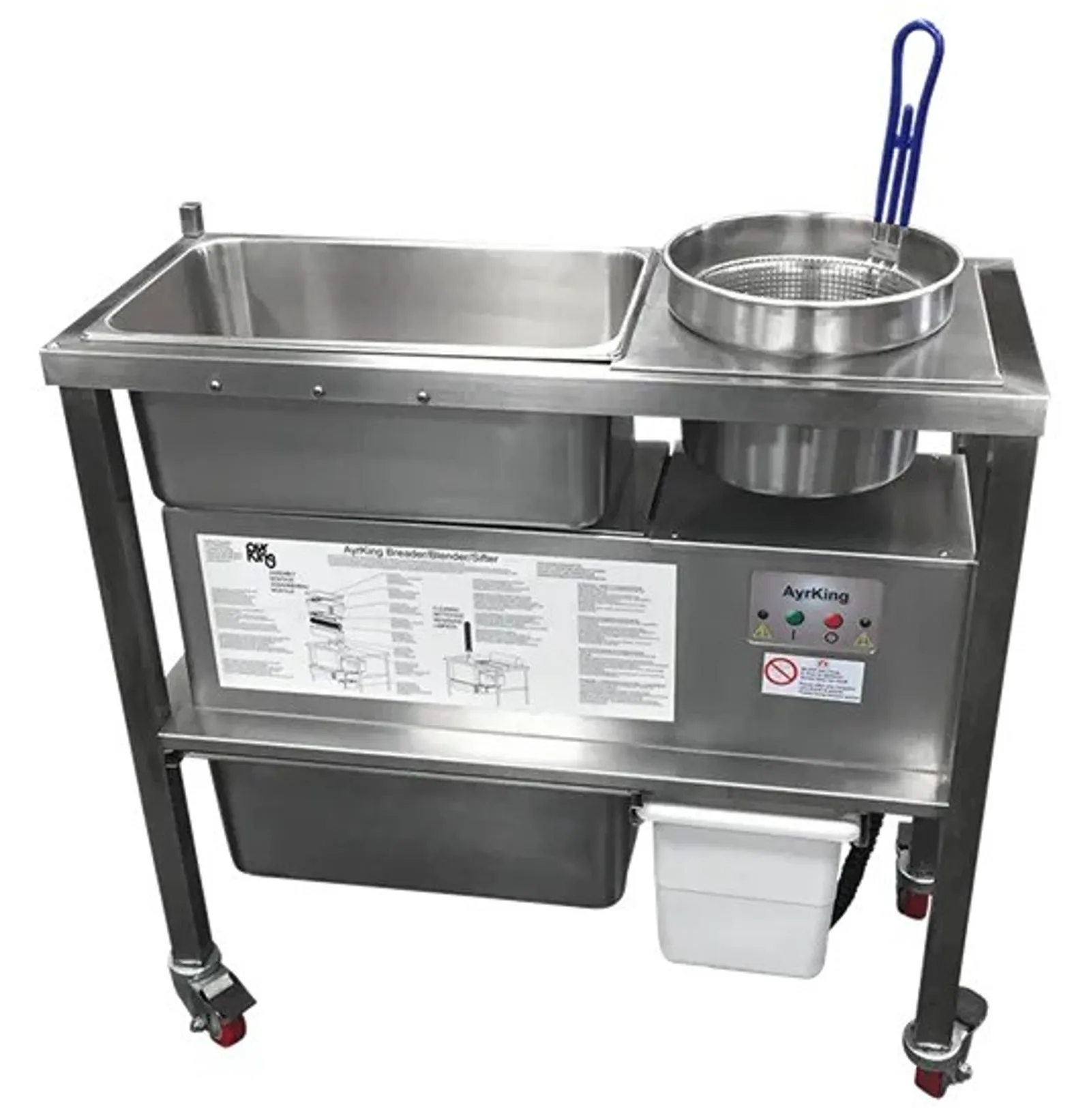 Ayrking BBS-U-3615-3814 - Manual Breading Workstation with Automatic Blender/Sifter Machine 36L