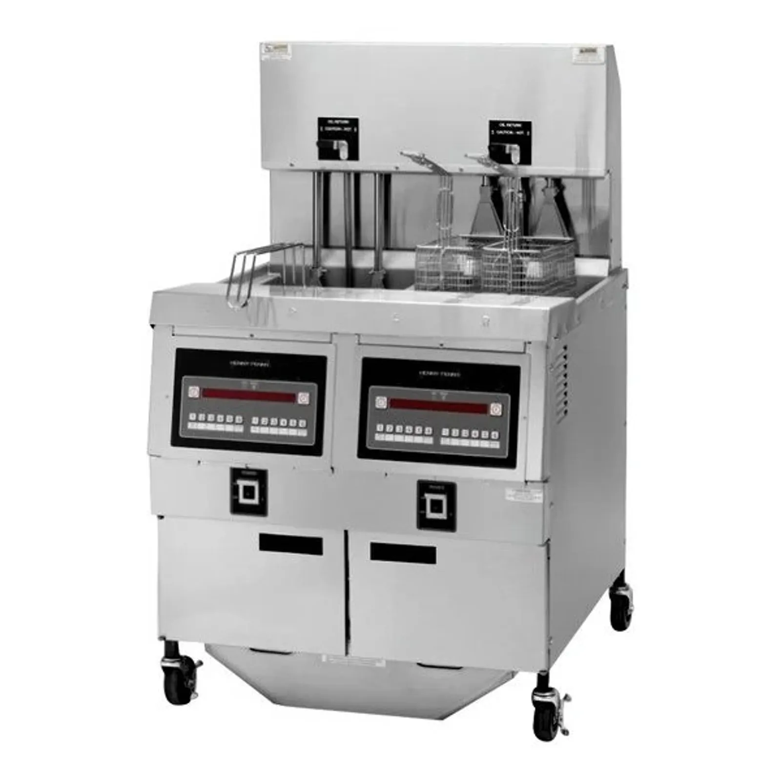 Henny Penny OGA322 8000 - Double Well Gas Fryer with Lift and Computron 8000 Controls