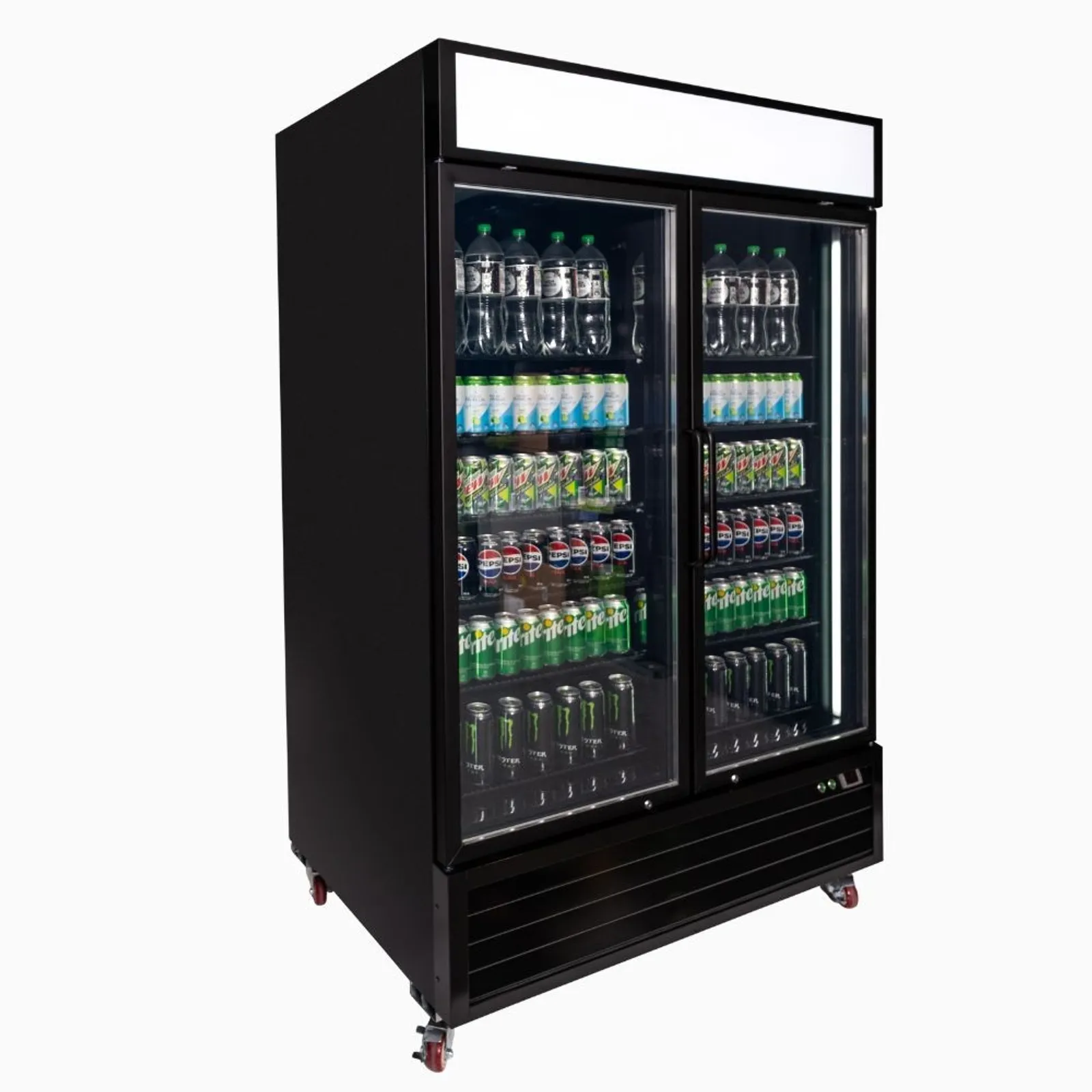 Bromic UC1250GDL-NR - Upright Display Fridge 1266L - 2 Door - Flat Glass - Lightbox