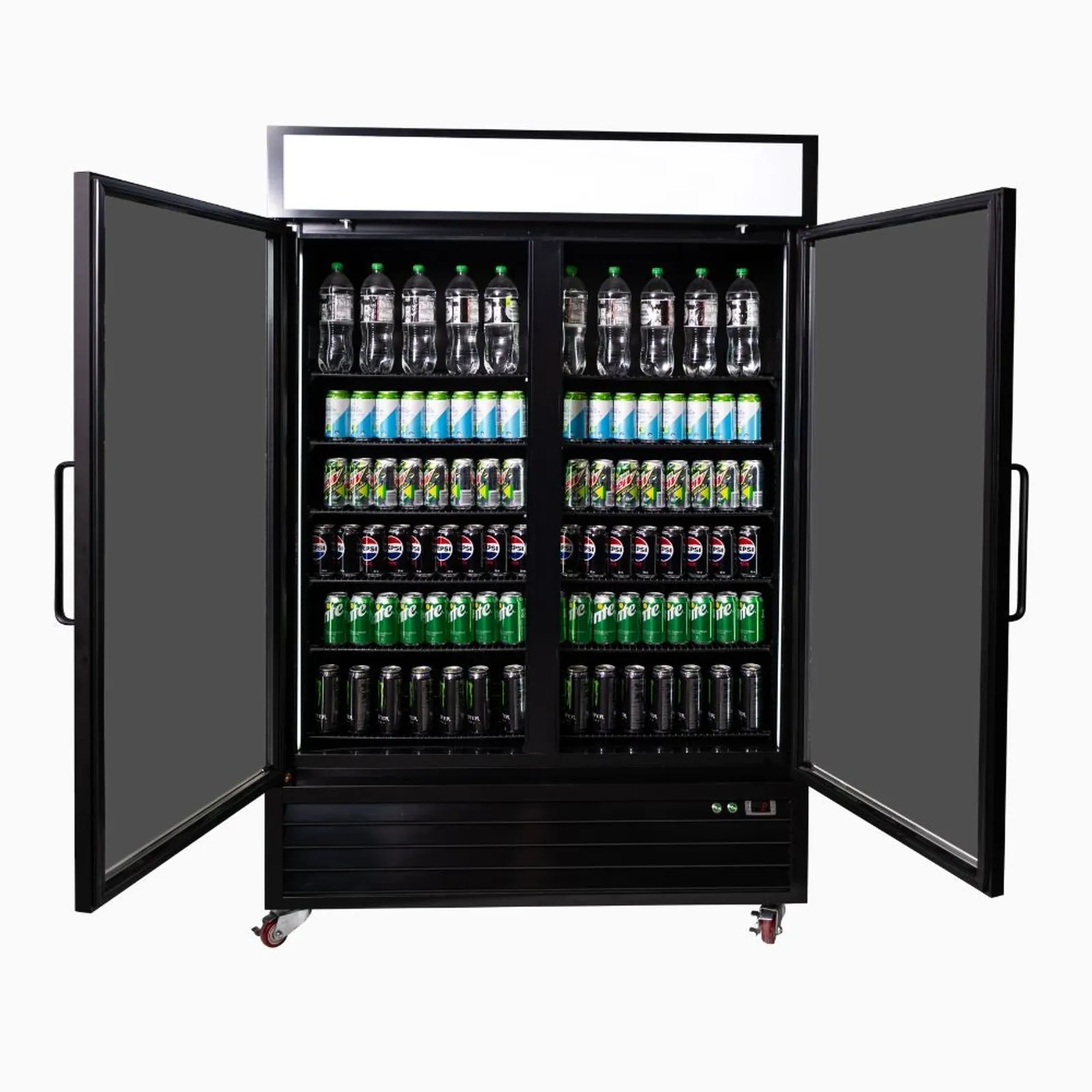 Bromic UC1250GDL-NR - Upright Display Fridge 1266L - 2 Door - Flat Glass - Lightbox