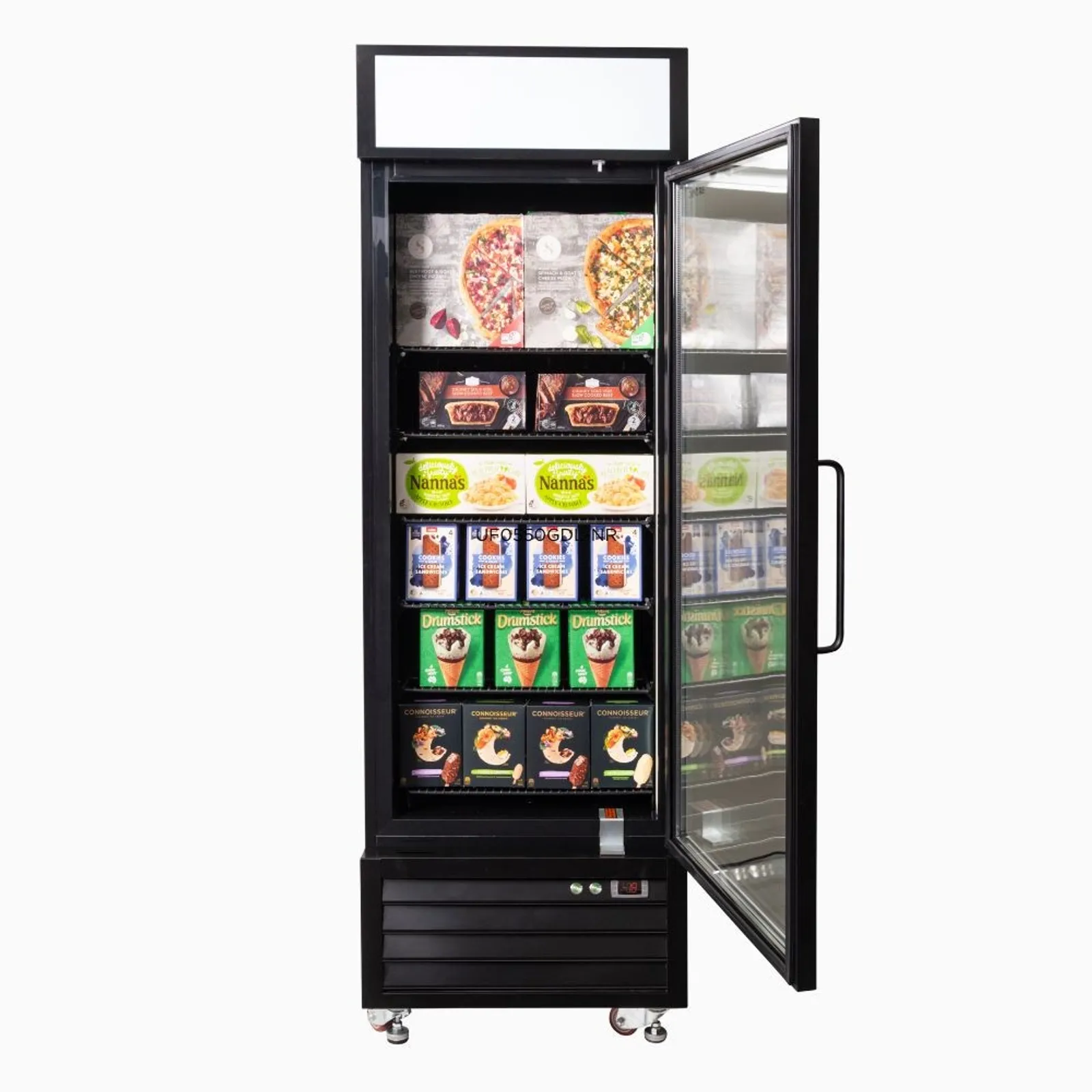 Bromic UF0550GDL-NR - Upright Display Freezer 546L - 1 Door - Flat Glass - Lightbox