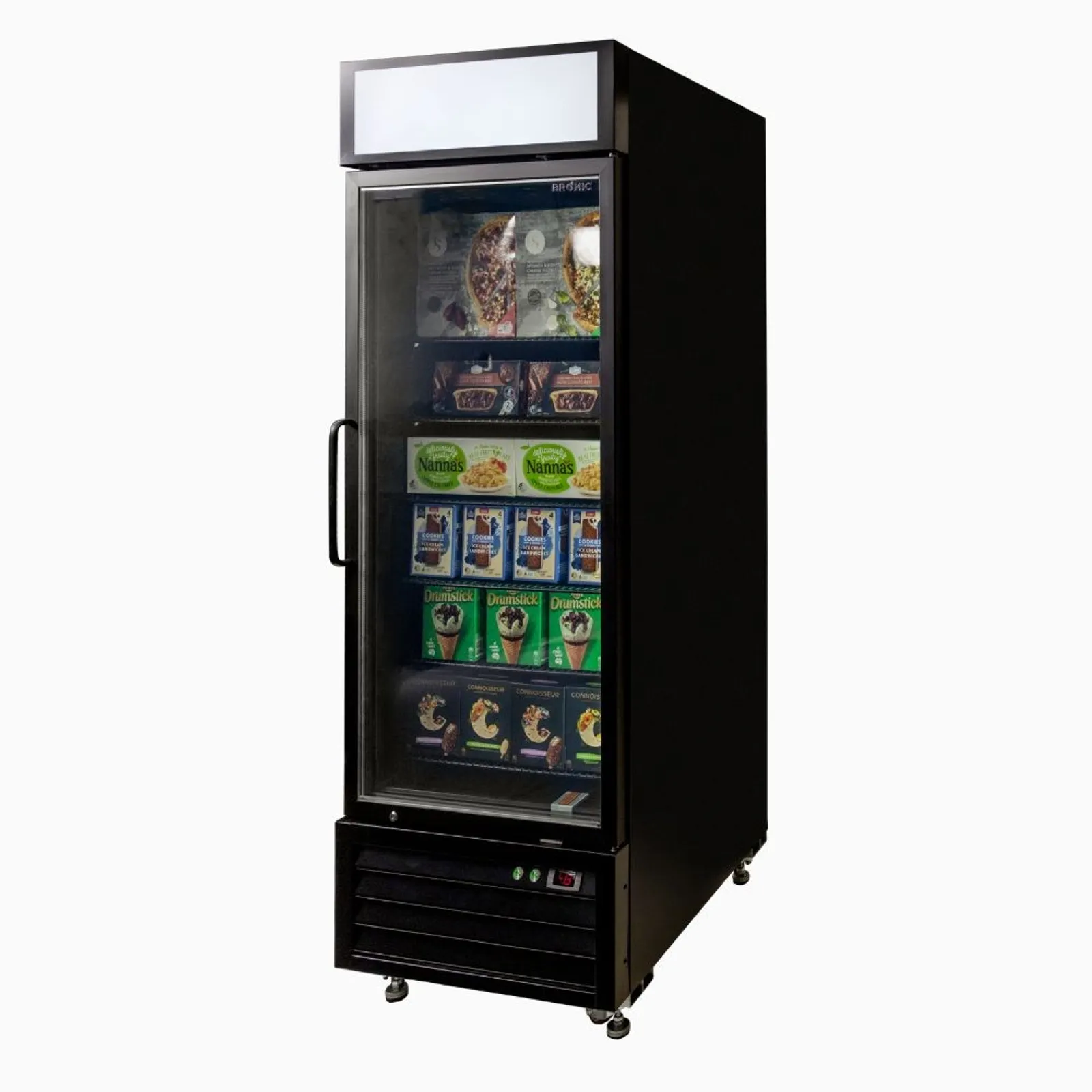 Bromic UF0550GDL-NR - Upright Display Freezer 546L - 1 Door - Flat Glass - Lightbox