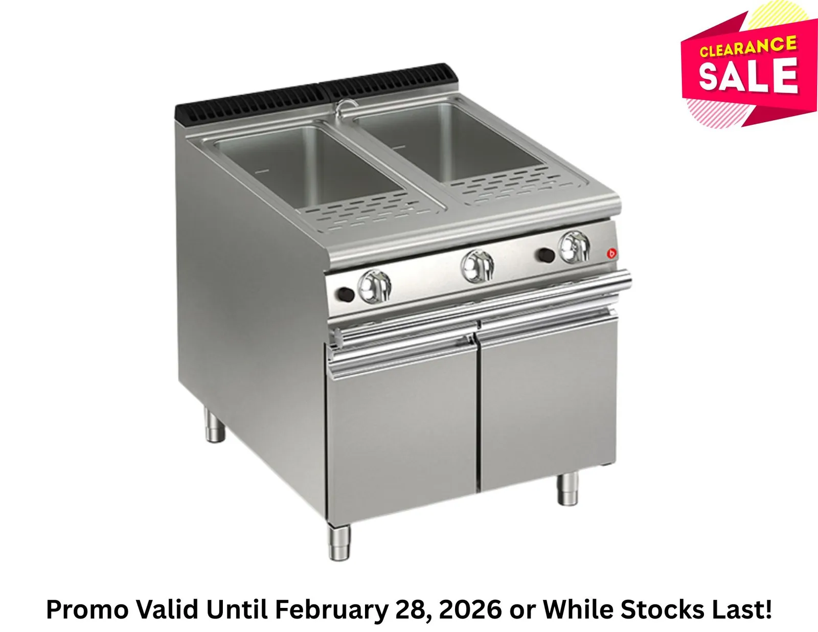 Baron Q70CP/G800 - 26+26L Double Basin Gas Pasta Cooker - Clearance