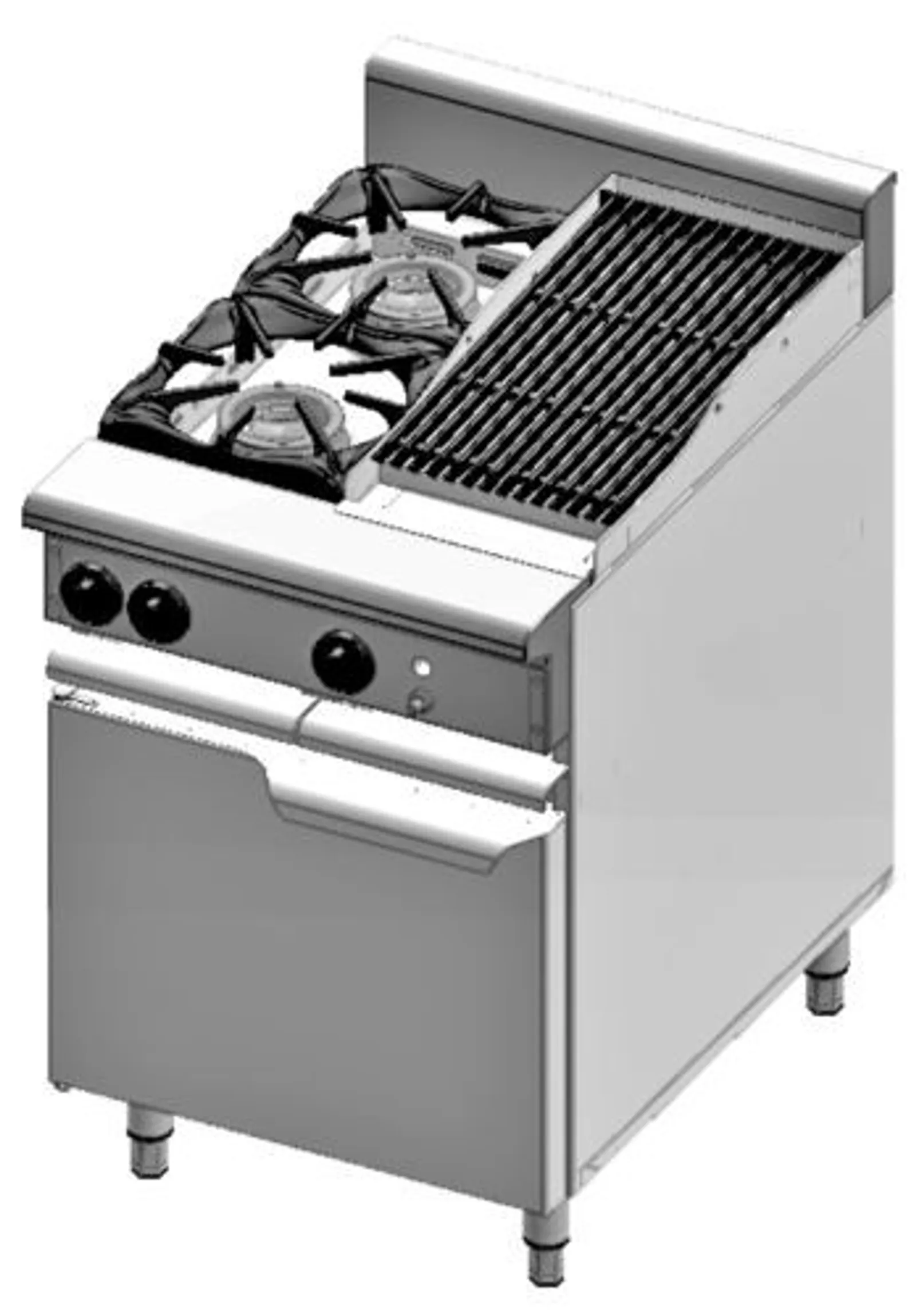 VERRO VOV-SB2-CBR3 Oven with 300mm Char Broiler & Two Open Burners