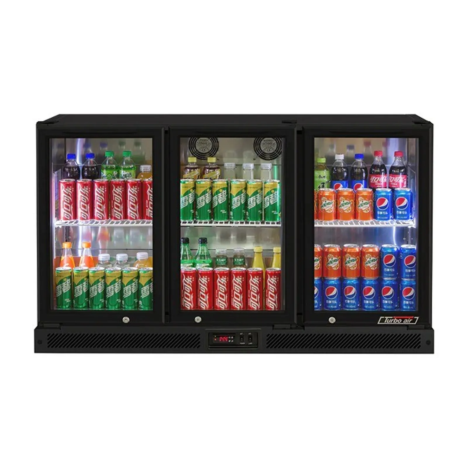 Turbo Air TB13-8H-SWBBB-N - 3 Swing Glass Door Back Bar Fridge - Black (2)
