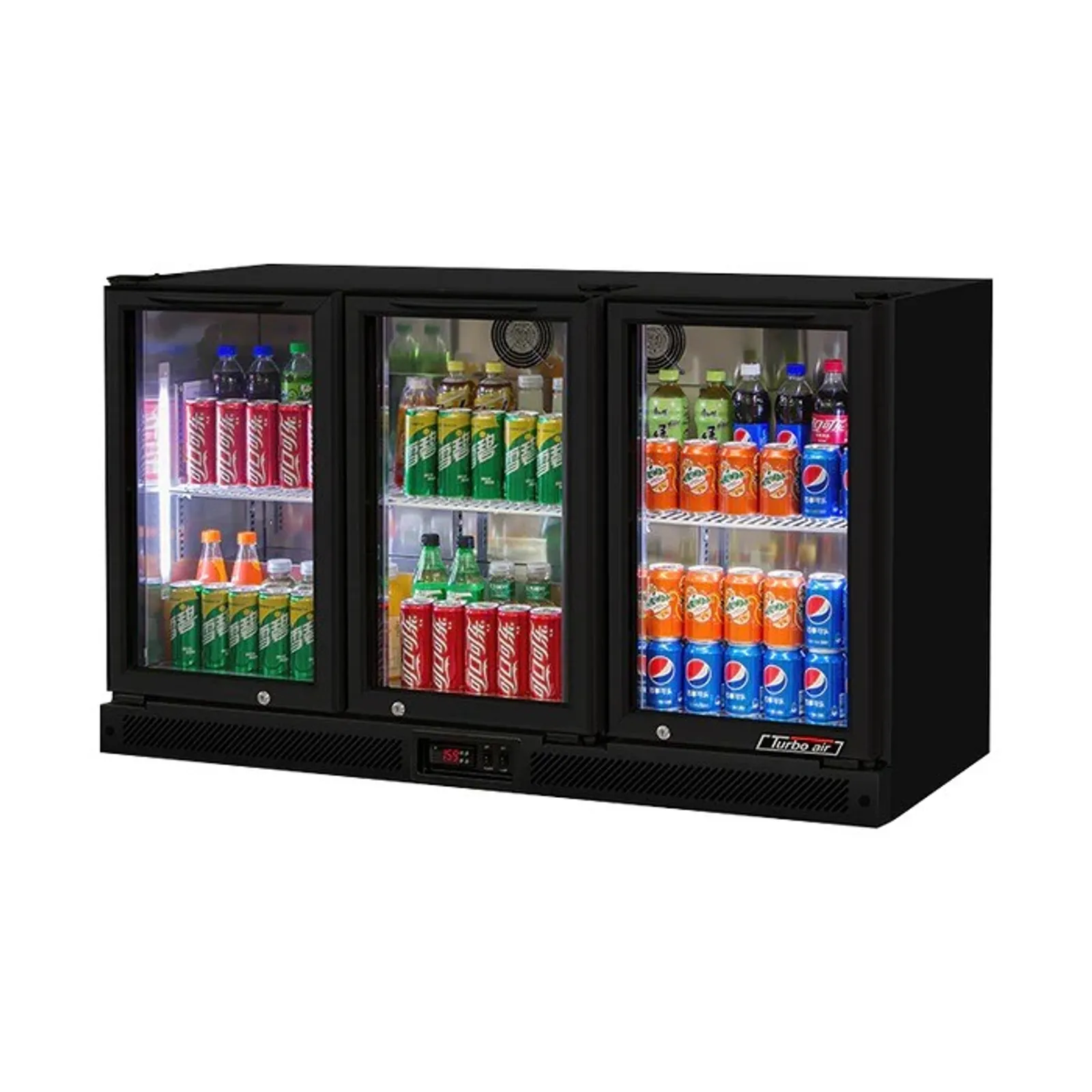 Turbo Air TB13-8H-SWBBB-N - 3 Swing Glass Door Back Bar Fridge - Black (2)