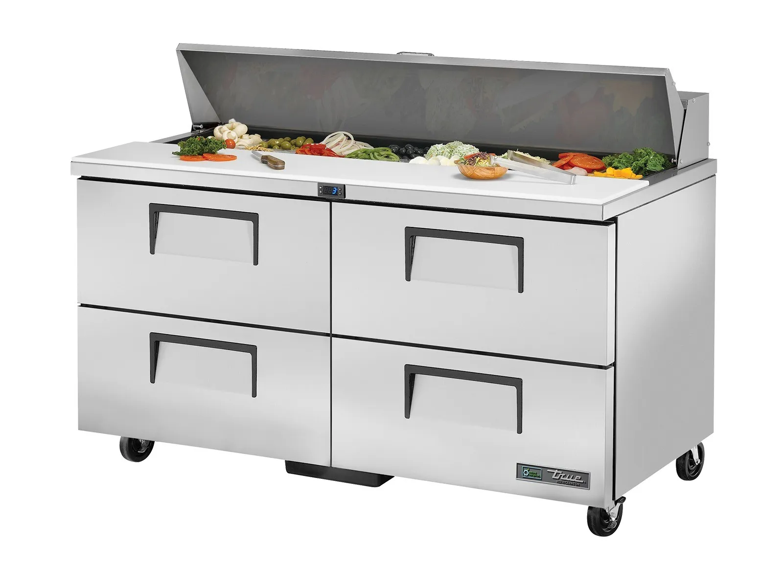 True Refrigeration TSSU-60-16D-4-HC - Prep Table, 16x 1/6 Top Pans, 4 Drawers