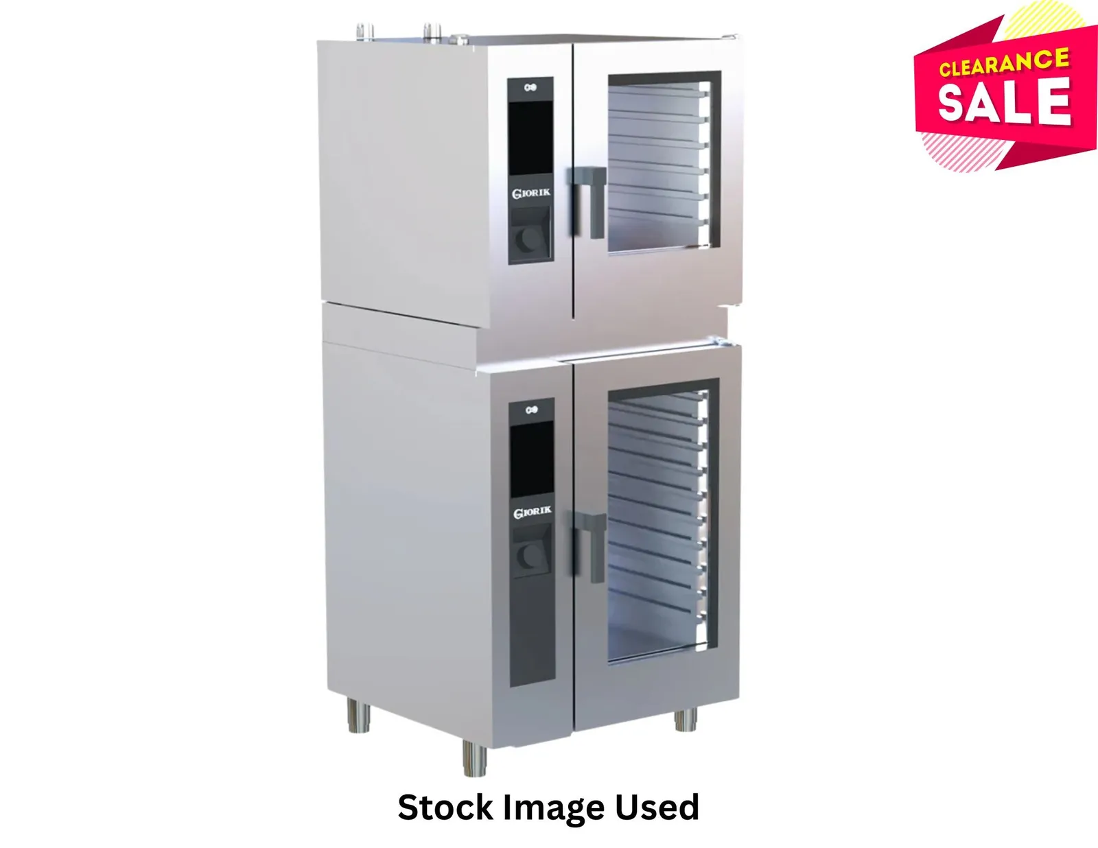 Giorik SEHEST.11.0610  Stacked Combi Oven - 6 on 10 x 1/1 GN with Hood & Stand - Used
