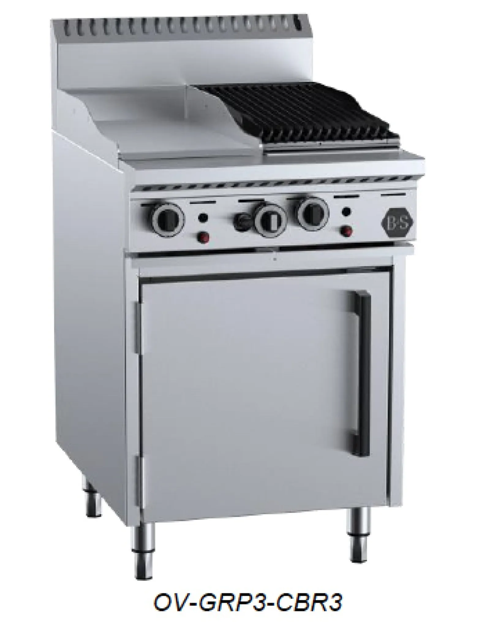 B&S BLACK OV-GRP3-CBR3 Oven with 300mm Grill Plate & 300mm Char Broiler