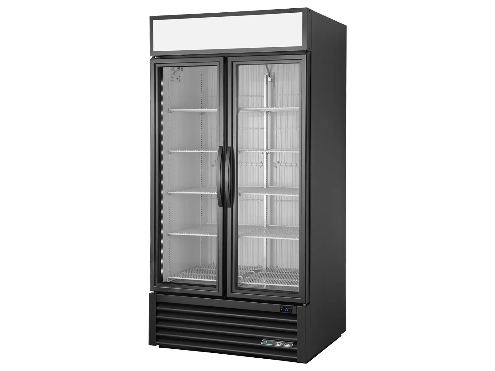 True Refrigeration GDM-35F-HC~TSL01 - Upright Retail Merchandiser Freezer, 2 Full Glass Swing Doors