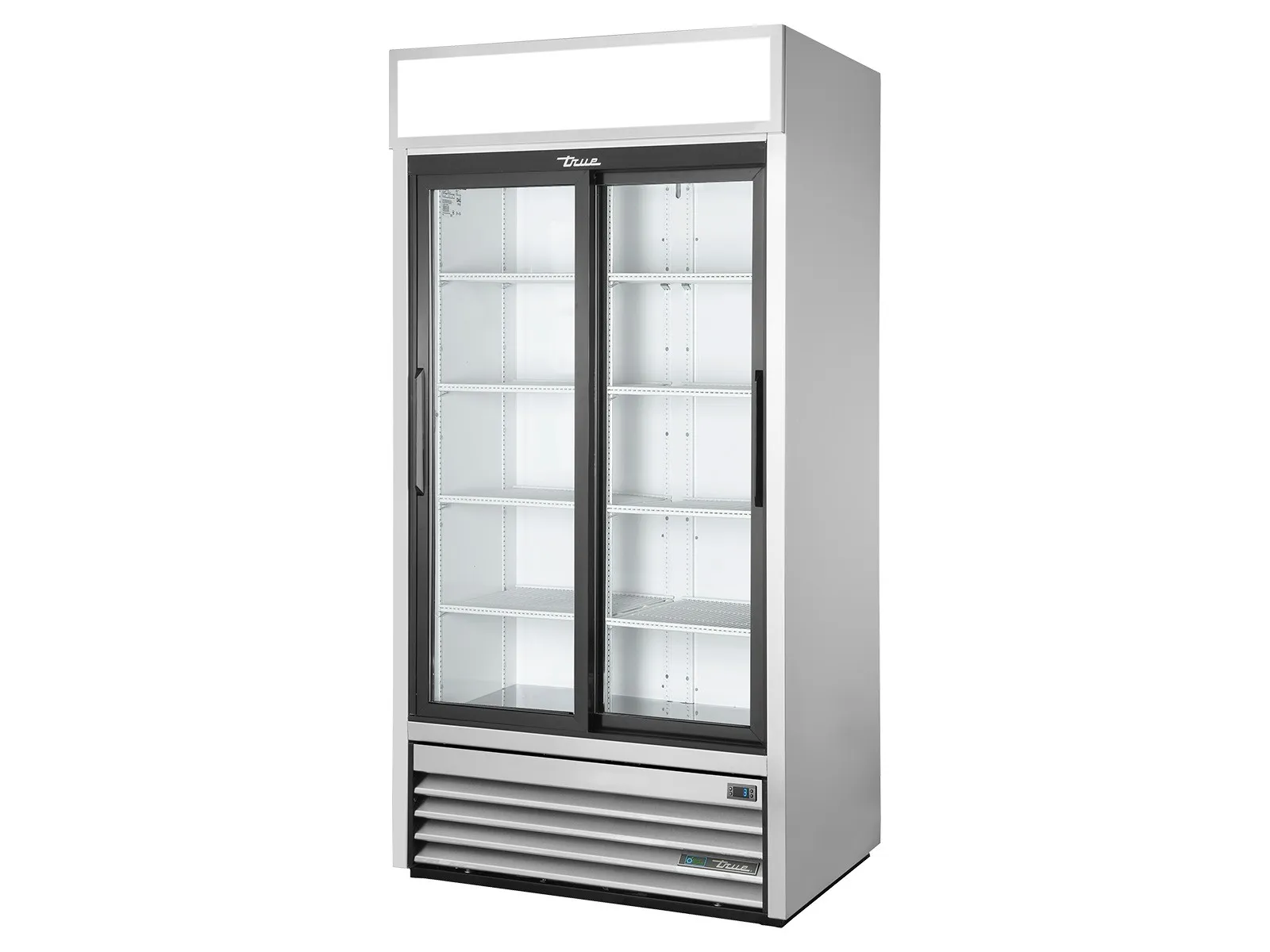 True Refrigeration GDM-33-HC-LD - Upright Retail Merchandiser Refrigerator, 2 Full Glass Slide Doors