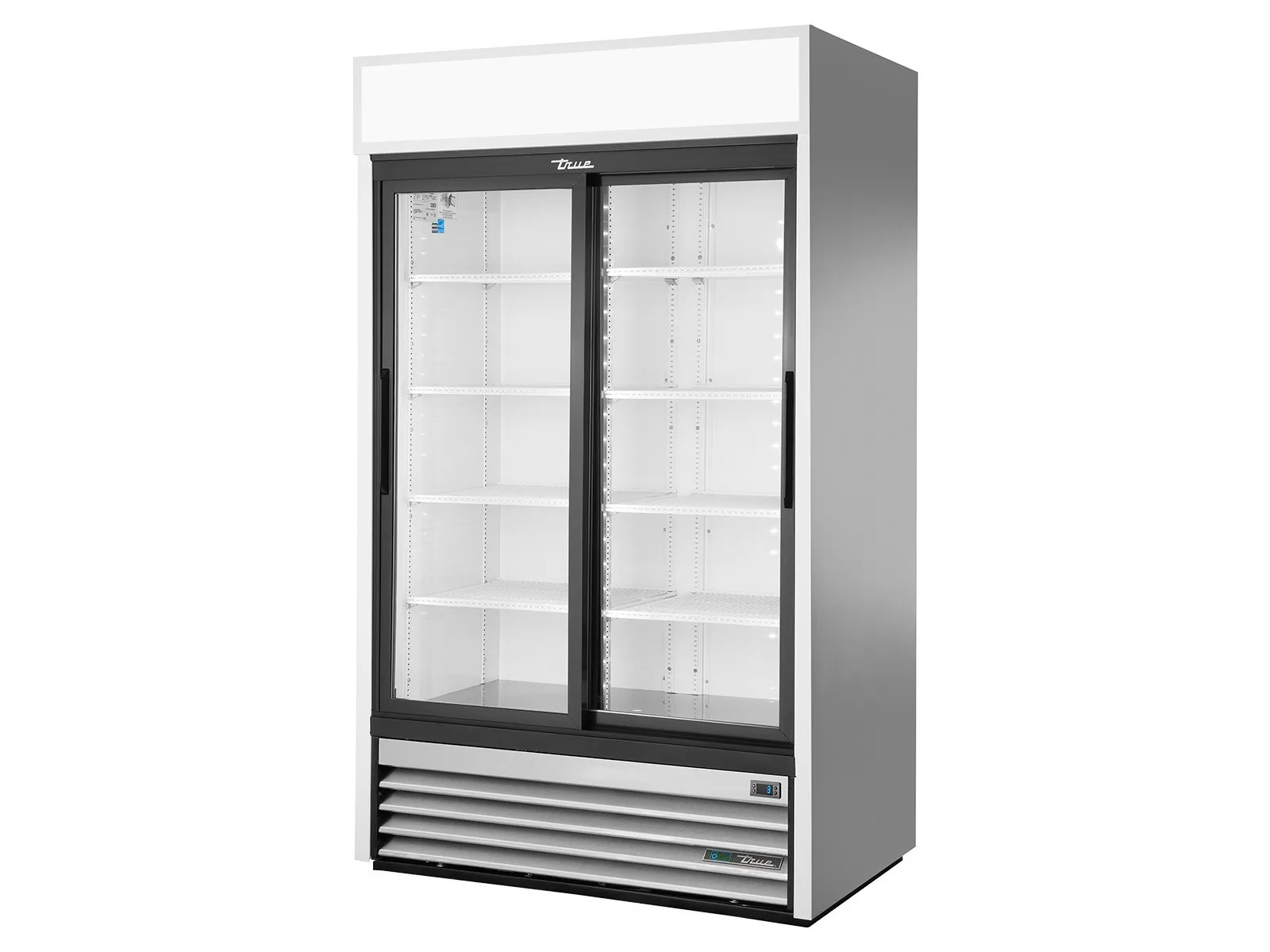 True Refrigeration GDM-41-HC-LD - Upright Retail Merchandiser Refrigerator, 2 Full Glass Slide Doors