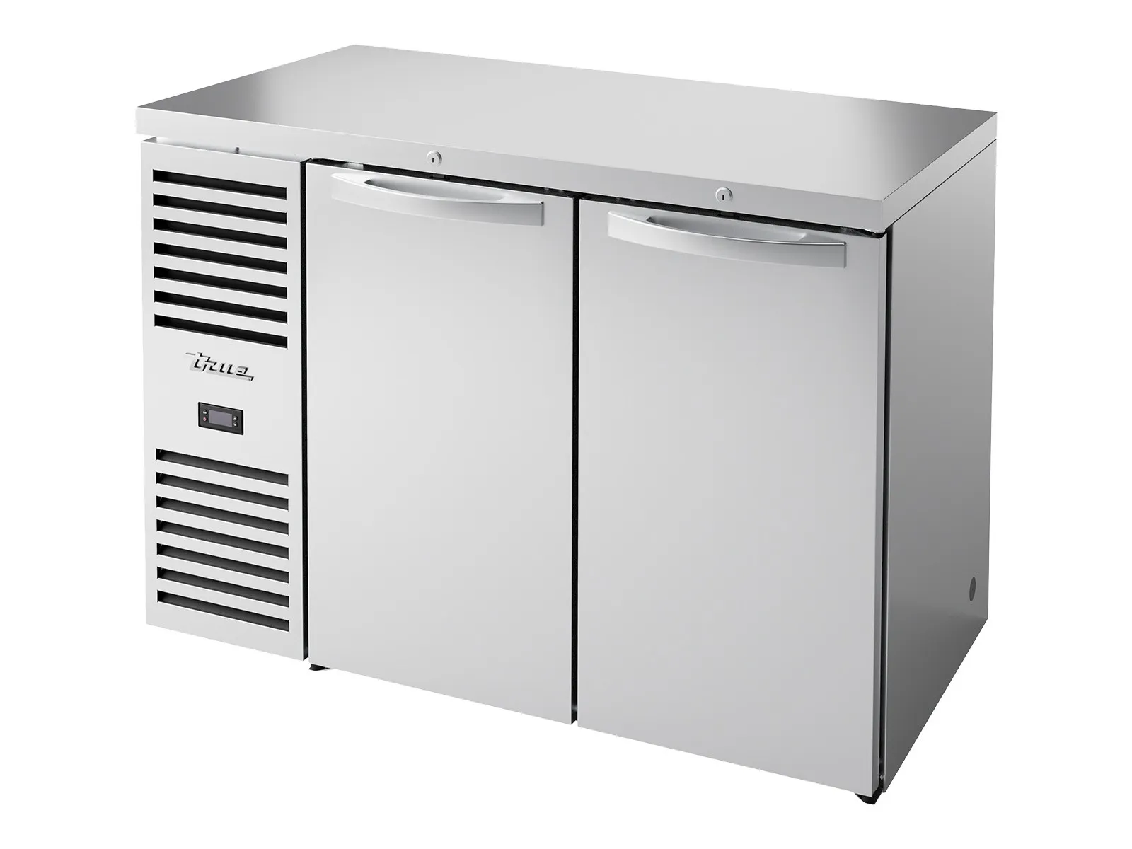 True Refrigeration TBR48-RISZ1-L-S-SS-2 - Bar Refrigerator, Stainless Steel Ext, 2 Solid Swing Doors