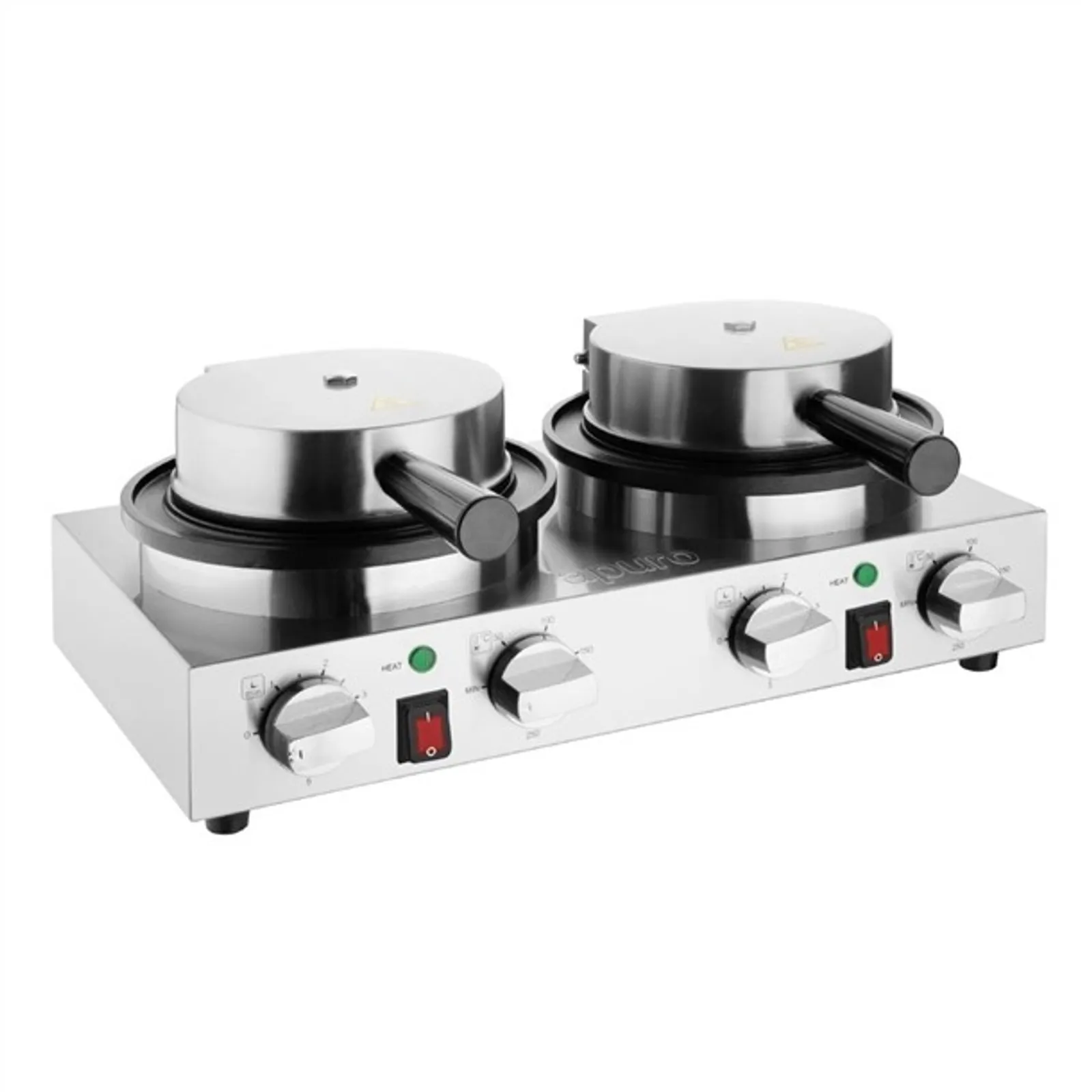 Apuro CJ533-A - Double Round Belgian Waffle Maker