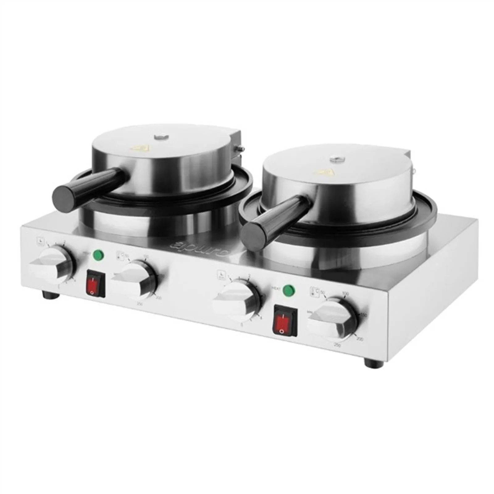 Apuro CJ533-A - Double Round Belgian Waffle Maker