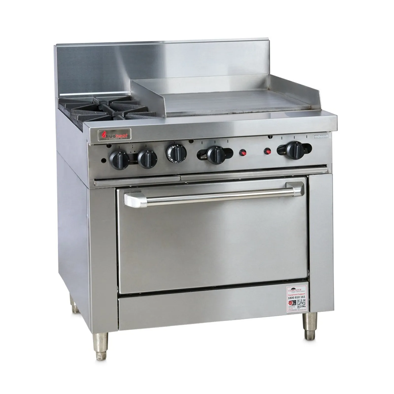 Trueheat RCR9-2-6G - 900mm Wide 2 Burner Combination Range with Oven