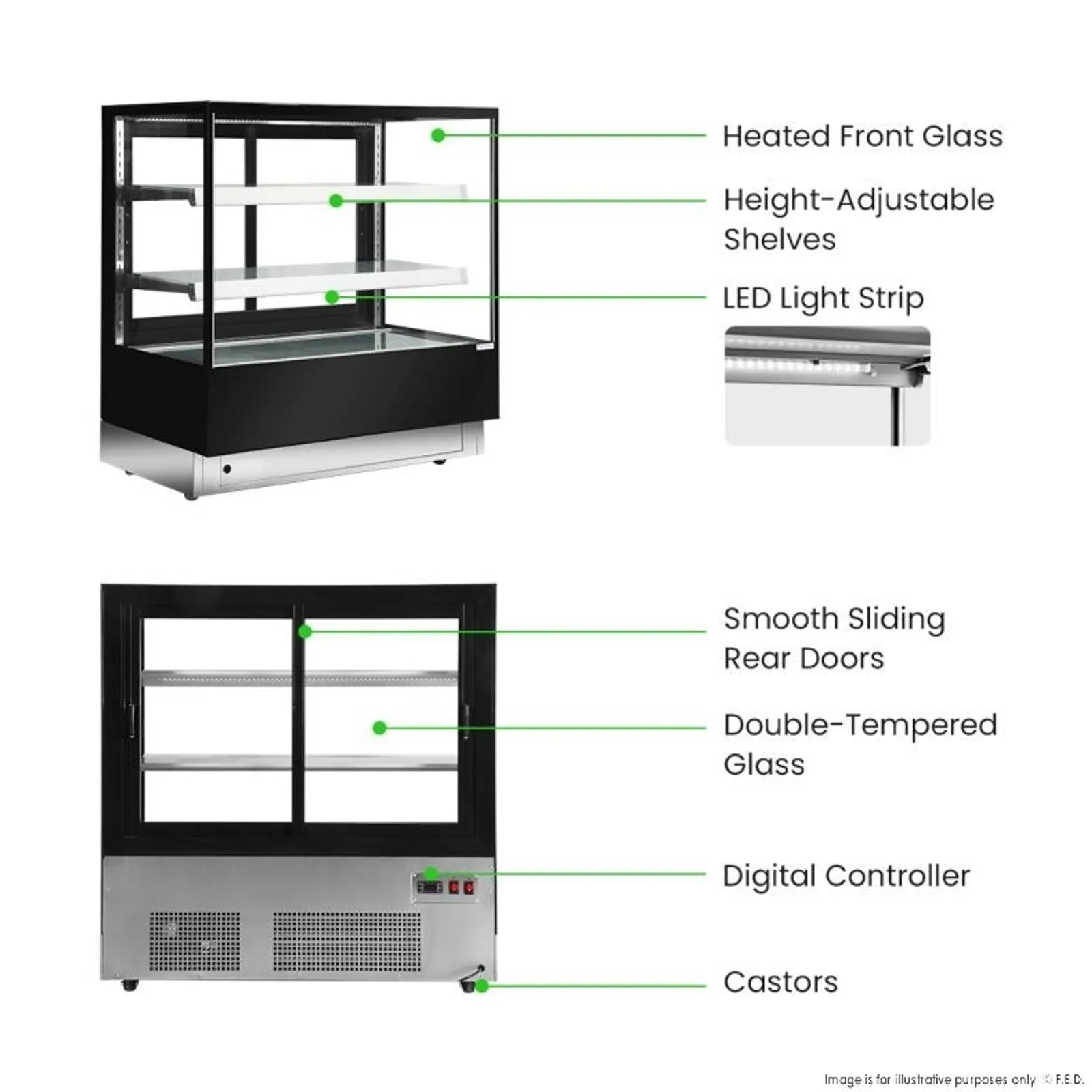 Bonvue CL1500-2S - Elite Cold Displays with 2 shelves, 1500mm