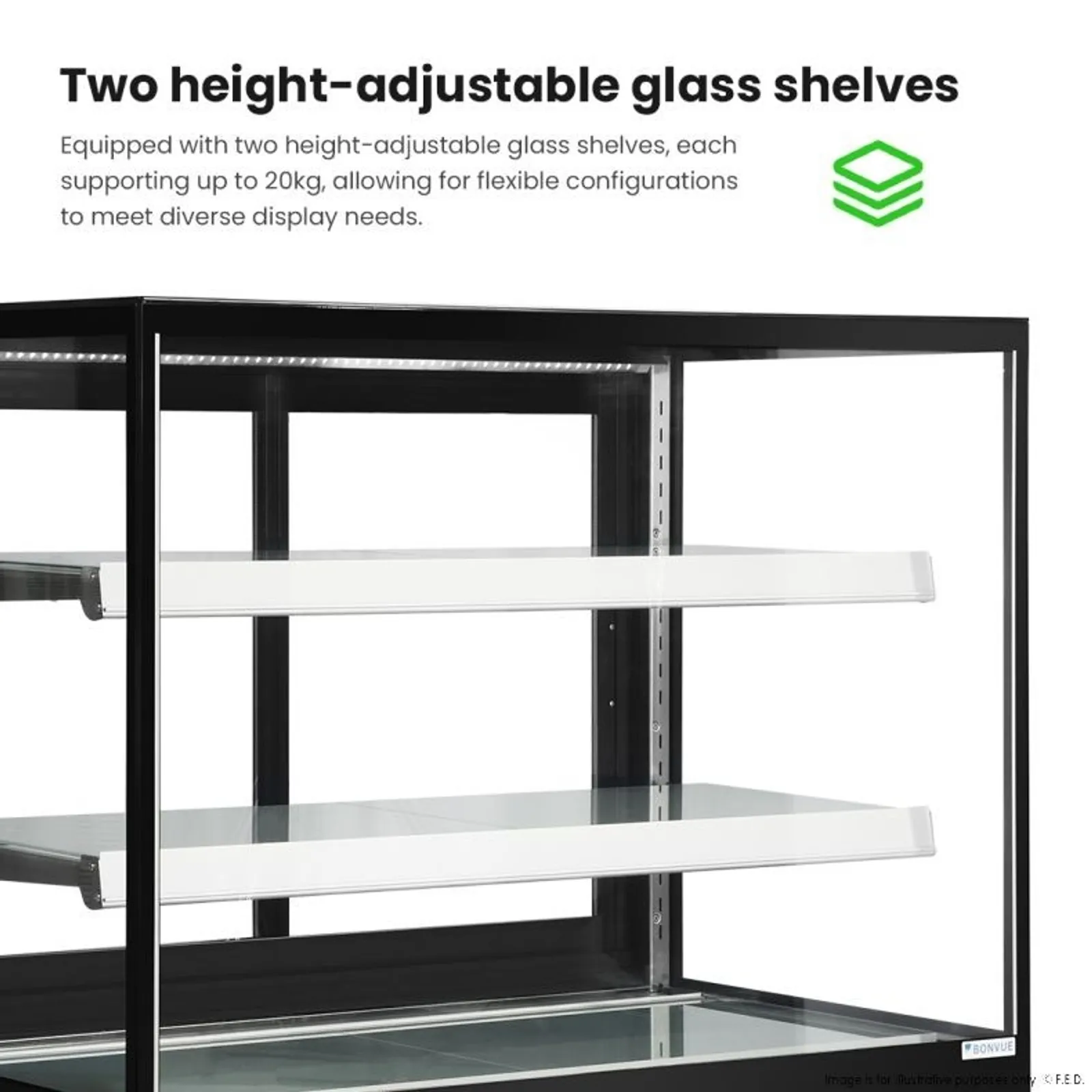 Bonvue CL1800-2S - Elite Cold Displays with 2 shelves, 1800mm