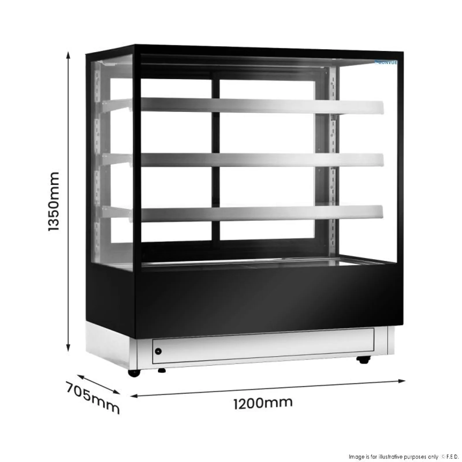 Bonvue CL1200-3S - Elite Cold Displays with 3 shelves, 1200mm