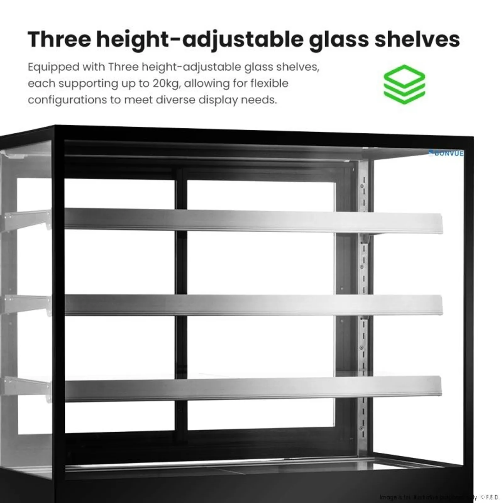 Bonvue CL1200-3S - Elite Cold Displays with 3 shelves, 1200mm