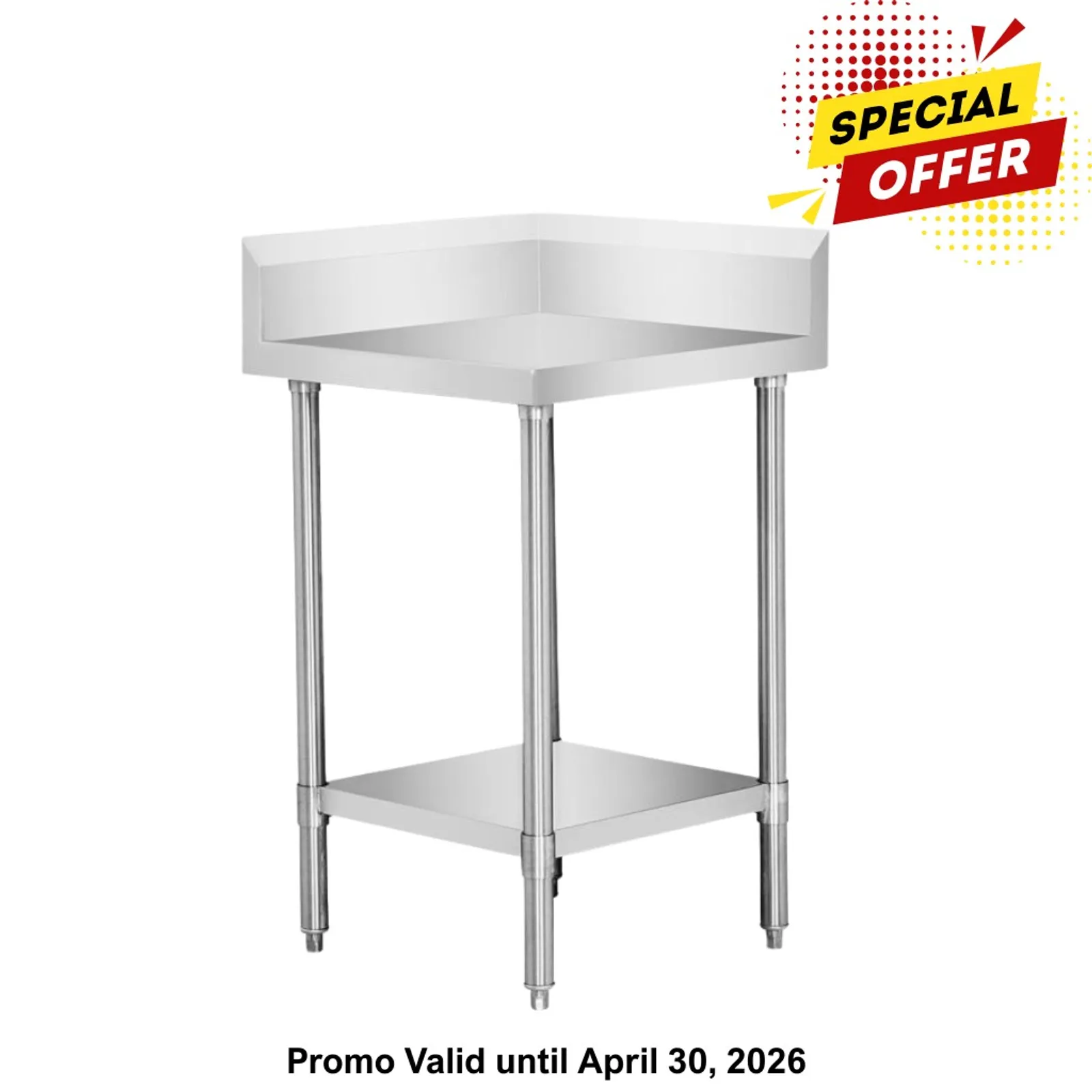 Modular Systems WBCB6-0600/A - 600mm Corner Workbench,150mm Splashback & Undershelf