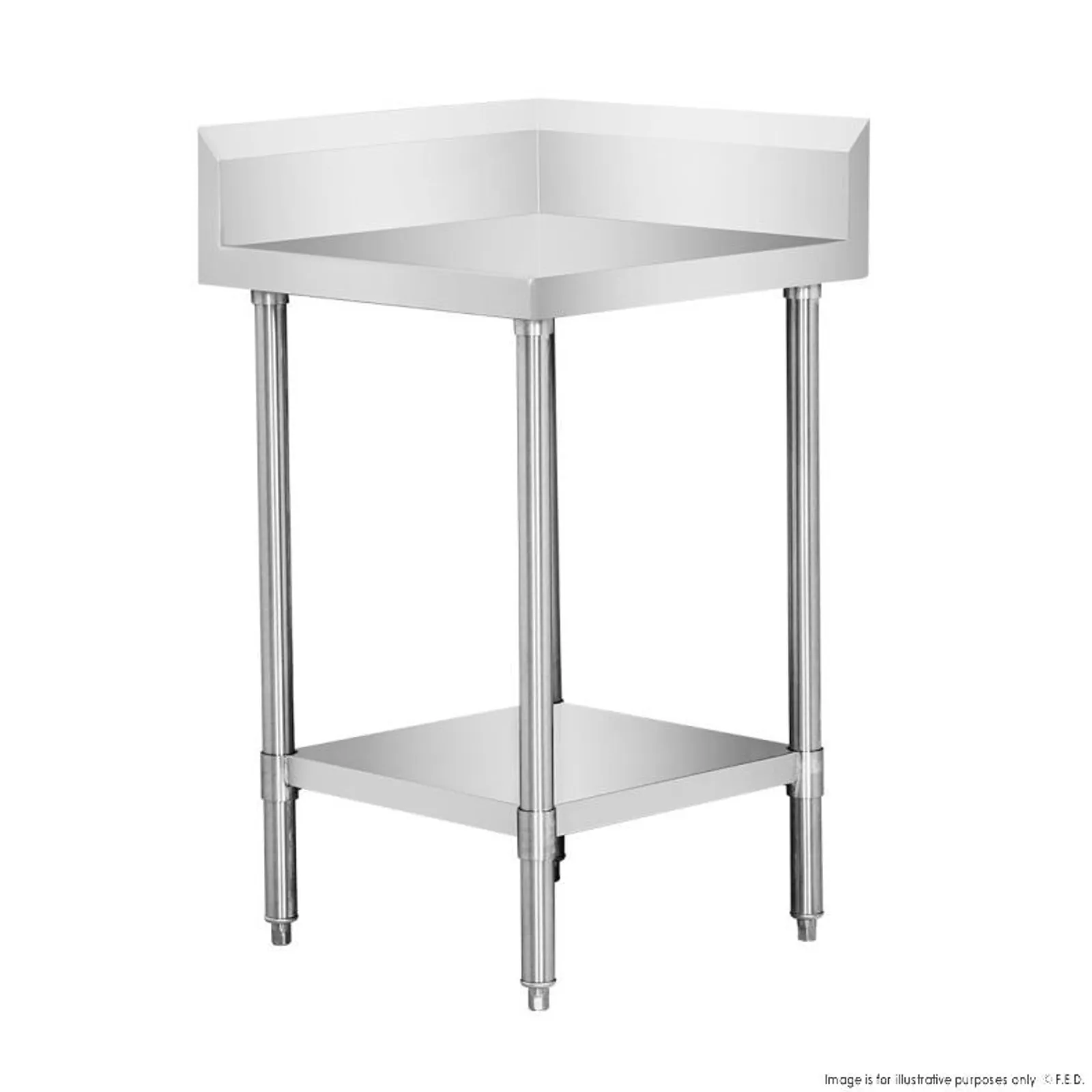 Modular Systems WBCB6-0600/A - 600mm Corner Workbench,150mm Splashback & Undershelf