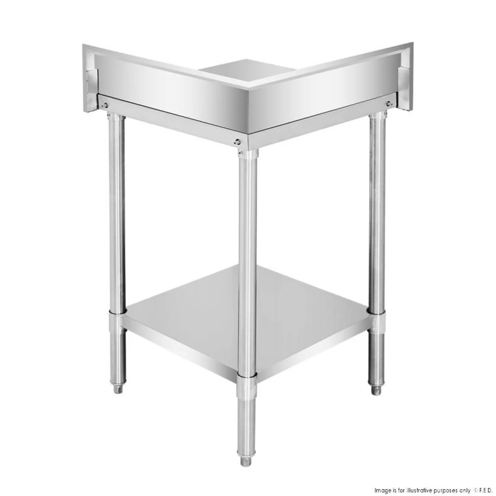 Modular Systems WBCB6-0600/A - 600mm Corner Workbench,150mm Splashback & Undershelf
