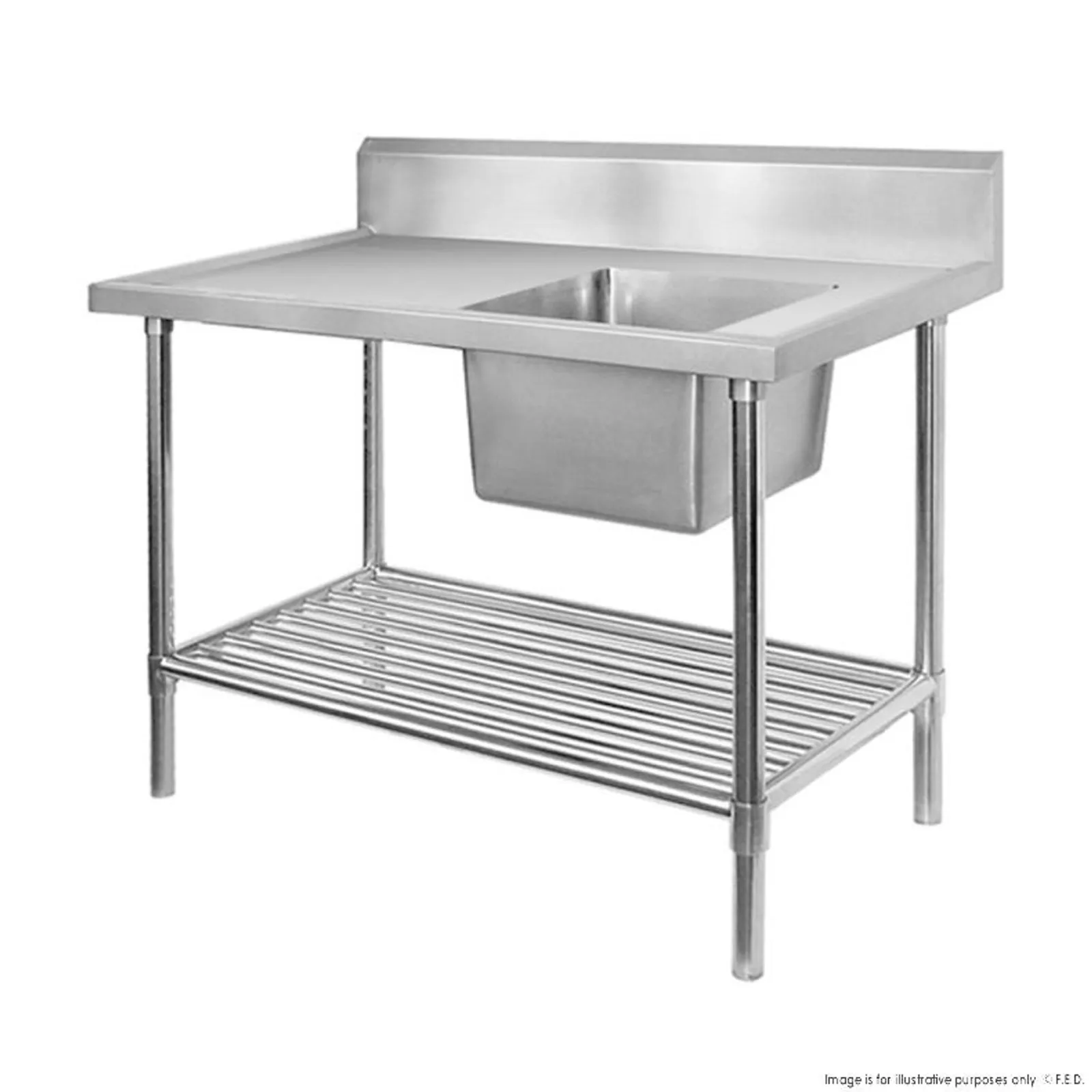 Modular Systems SSB7-1800R/A - Single Right Sink Bench with Pot Undershelf