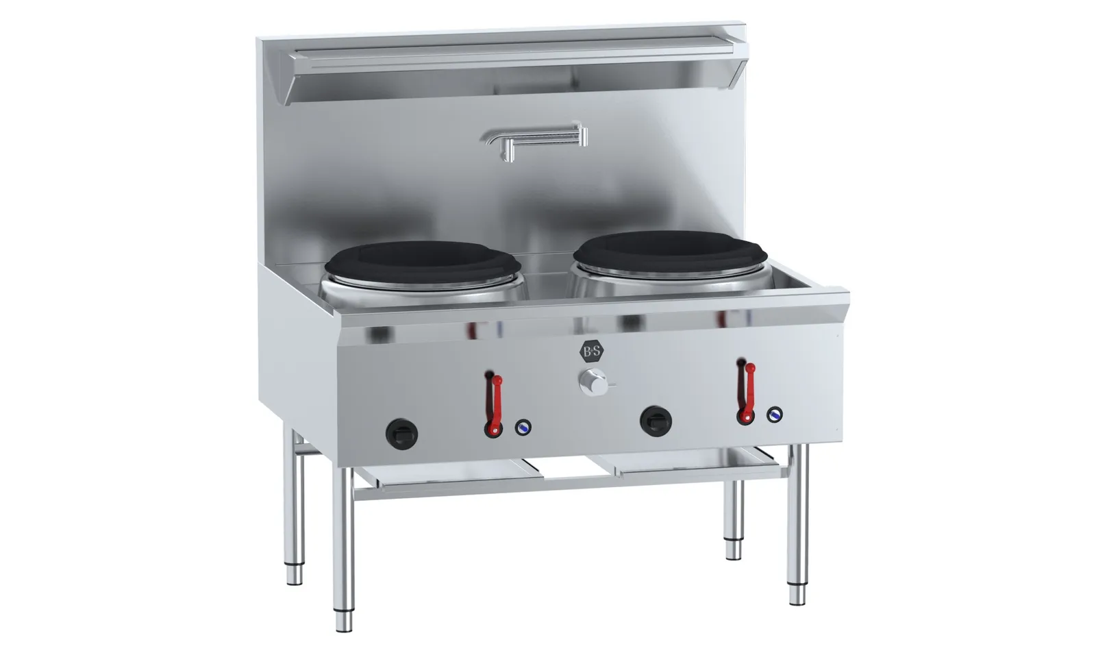 B&S BLACK UFWWD-2 Two Hole Deluxe Waterless Wok Table