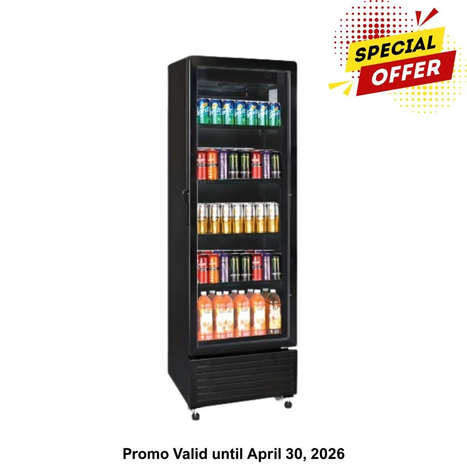 Exquisite DC150 - 1 Glass Door Upright Display Fridge – Black