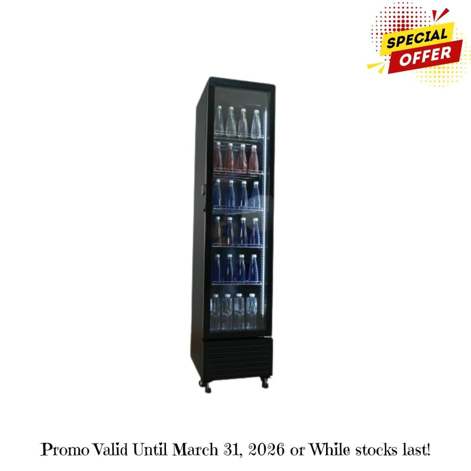 Exquisite DC230 - 1 Glass Door Upright Display Fridge – Black