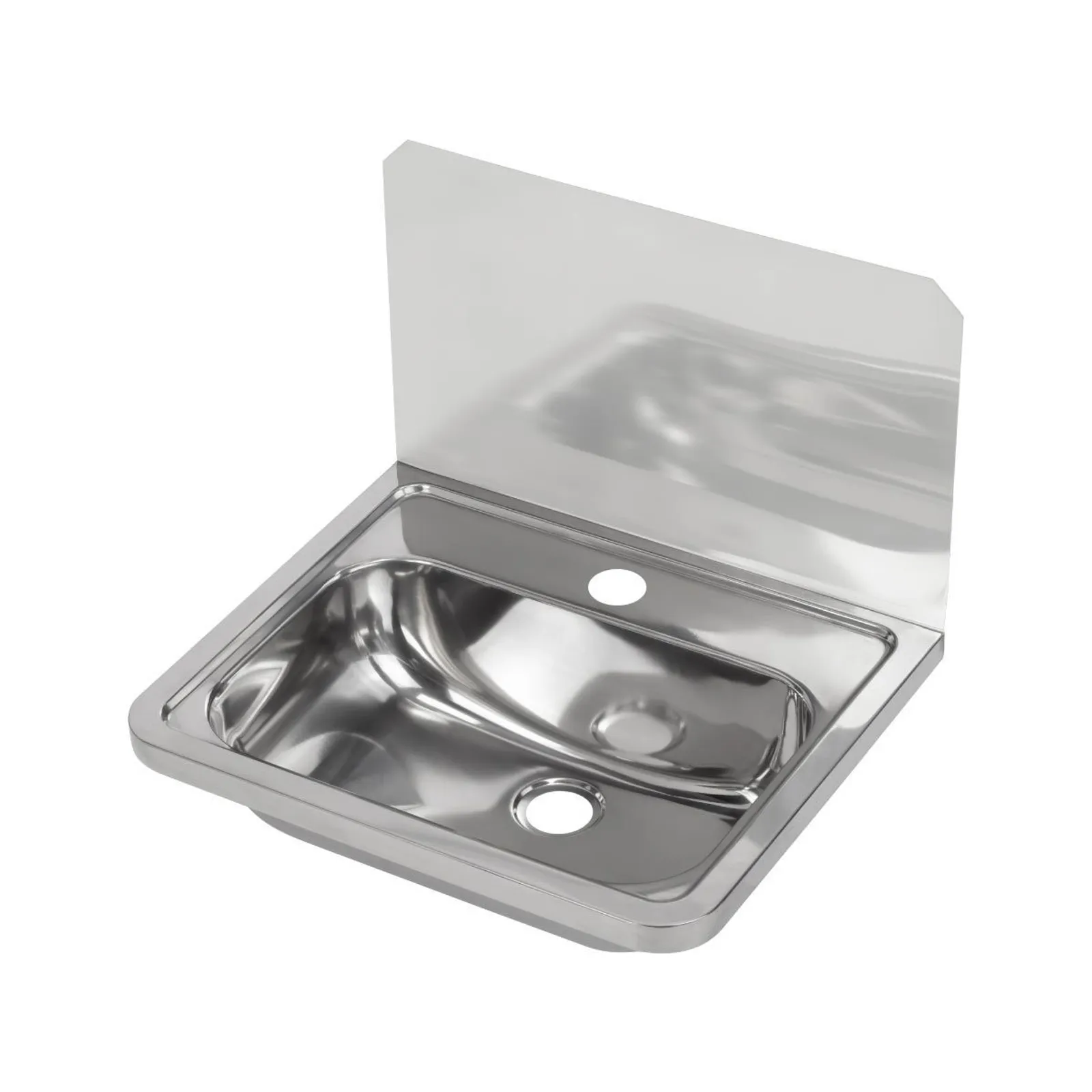 3Monkeez - HB300SB-1TH - Wall Mounted Hand Basin with Splashback and 1 Centre Tap Hole