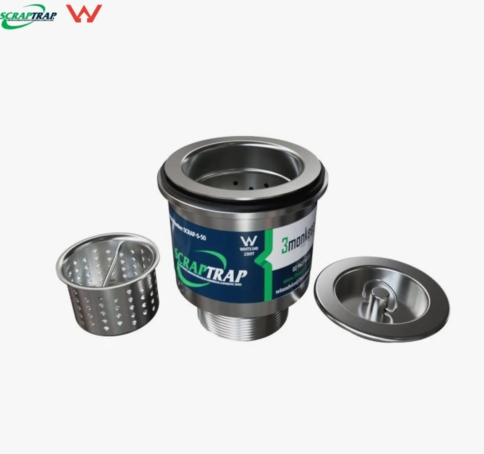 Scraptrap SCRAP-S-50-316 - Cast Stainless Steel Sink Waste Arrestor (50mm)