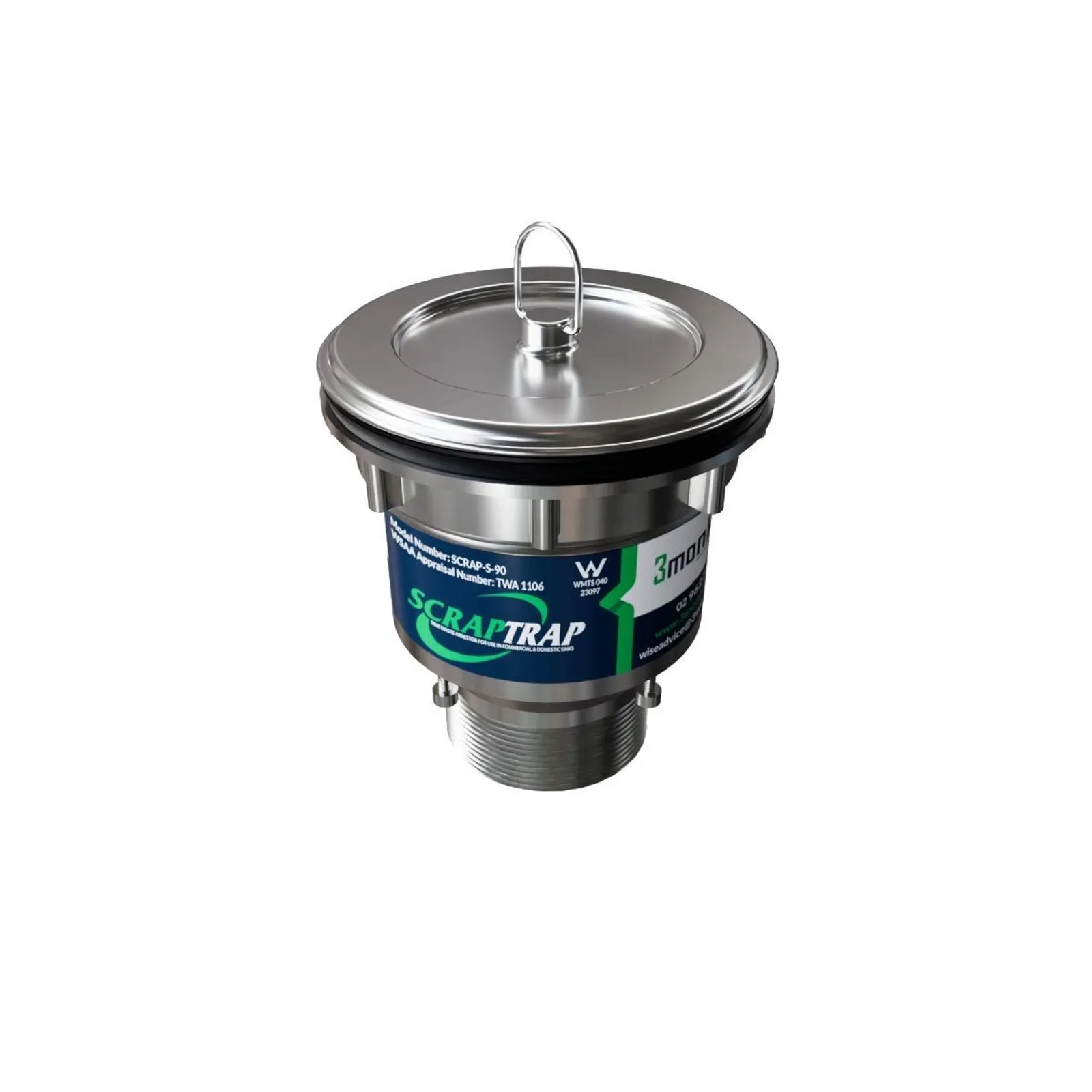 Scraptrap Scrap-S-90-316 - 316 Cast Stainless Sink Waste Arrestor (90mm)