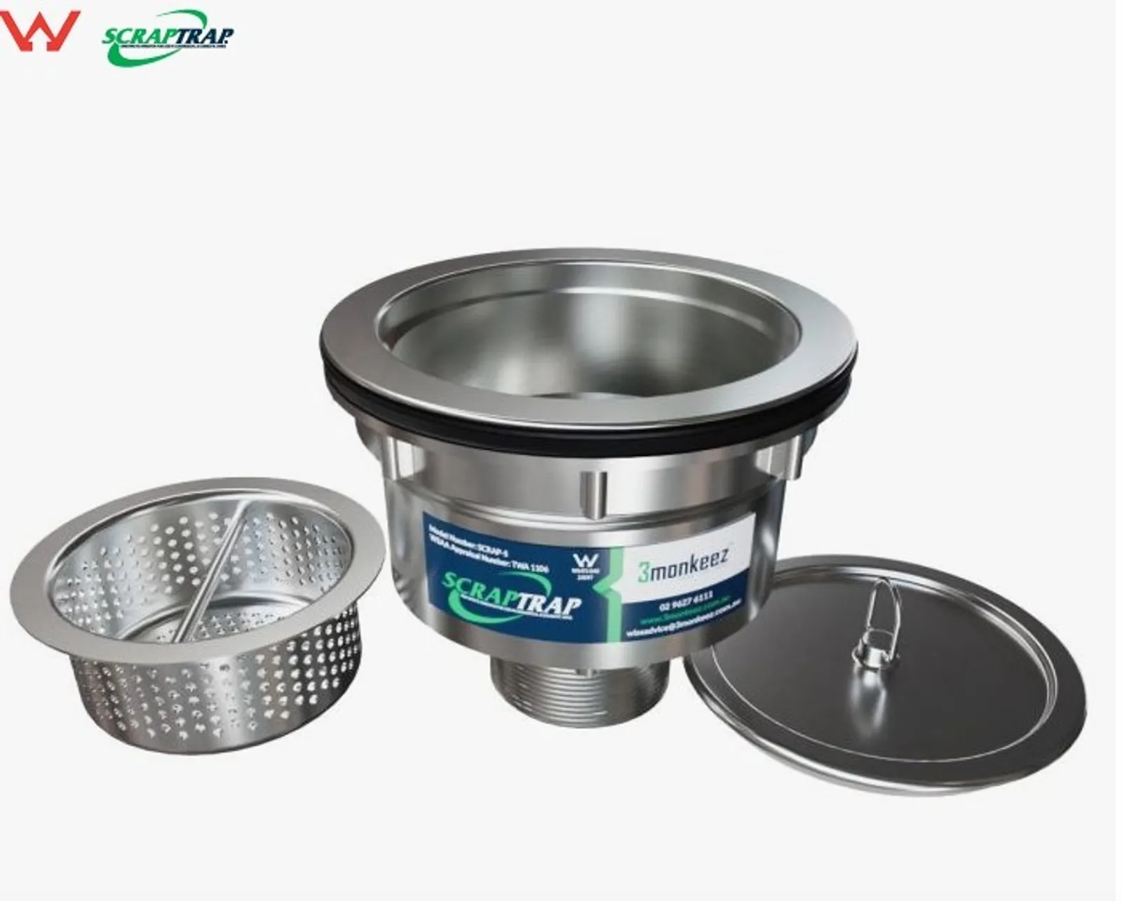 Scraptrap Scrap-S316 - 316 Cast Stainless Sink Waste Arrestor (127mm)