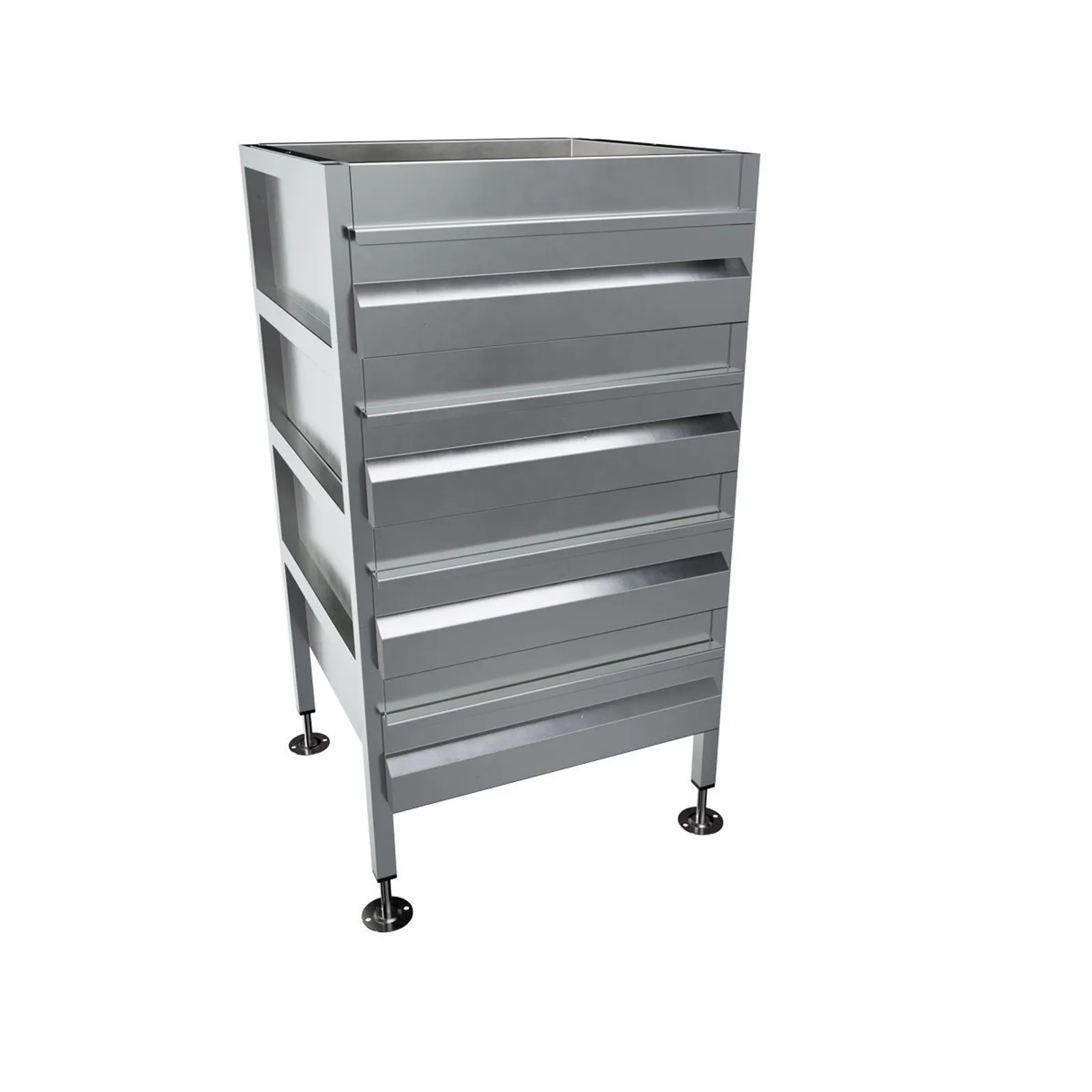 3Monkeez AB-4DRAW - Freestanding Stainless Steel Drawer Unit No Lock (4 drawers)