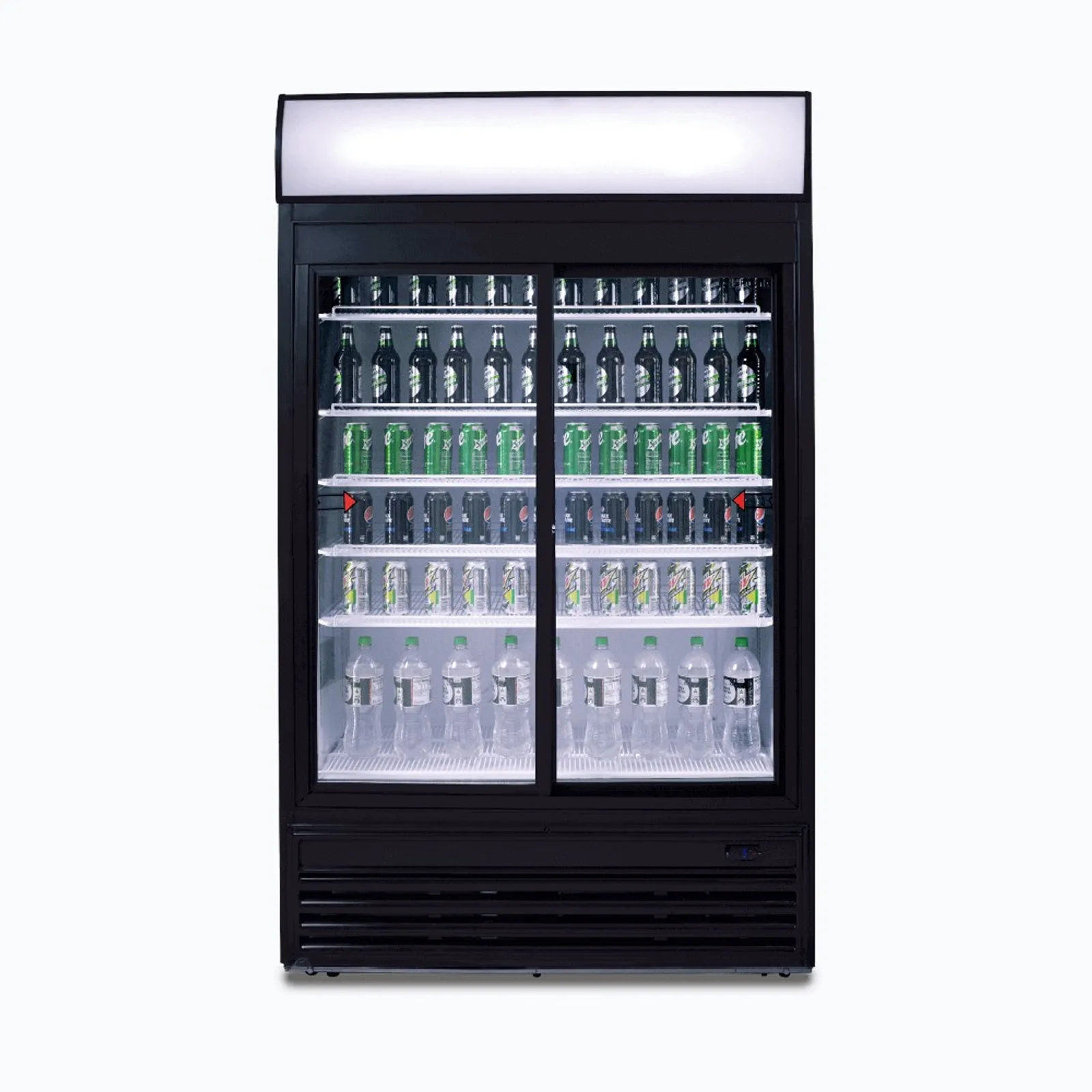 Bromic GM0980LS-NR - Upright Display Fridge - 945L - 2 Doors - Sliding - Flat Glass - Lightbox